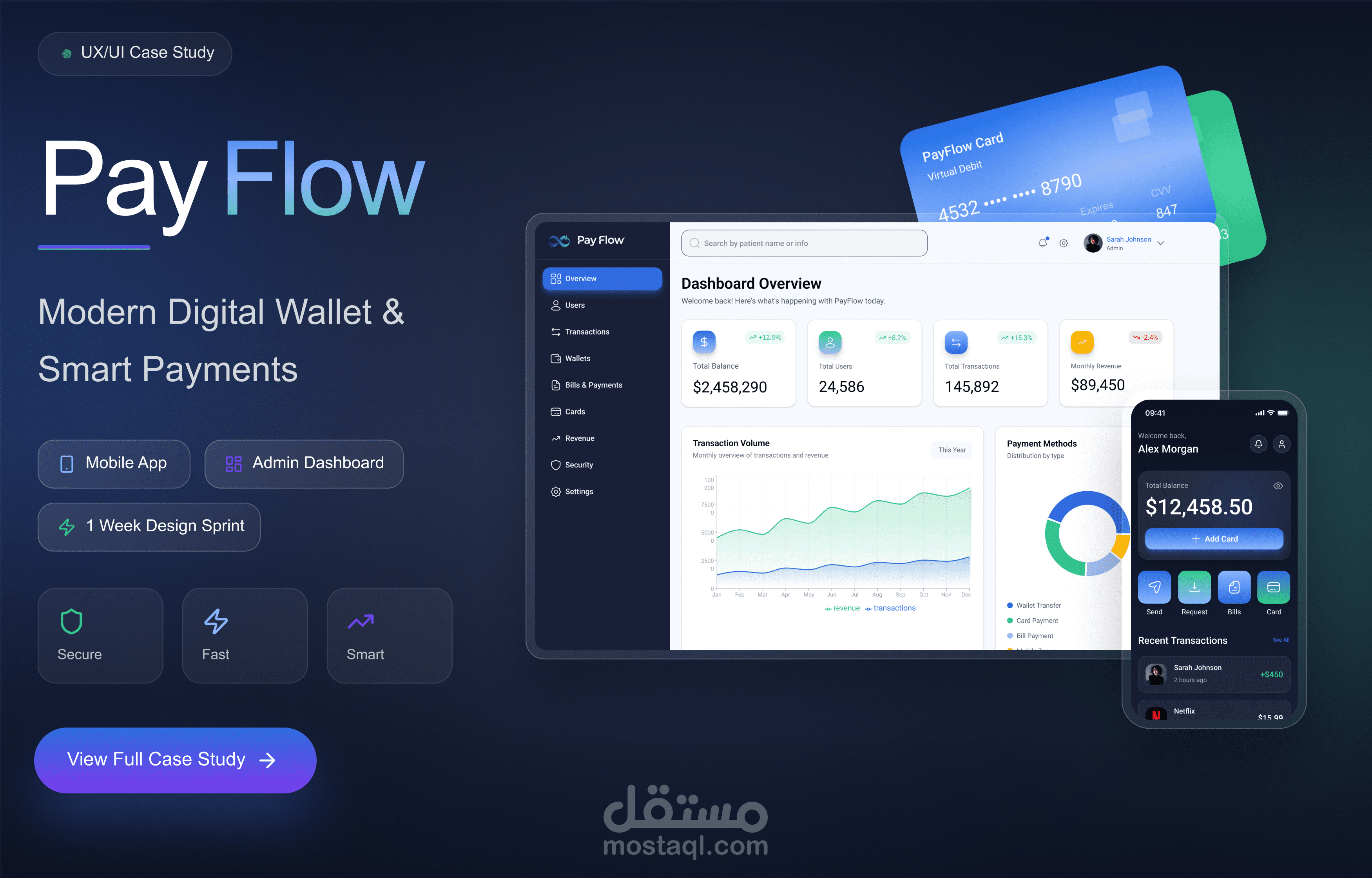 تطبيق [PayFlow] – حلول مالية ذكية وتجربة مستخدم آمنة