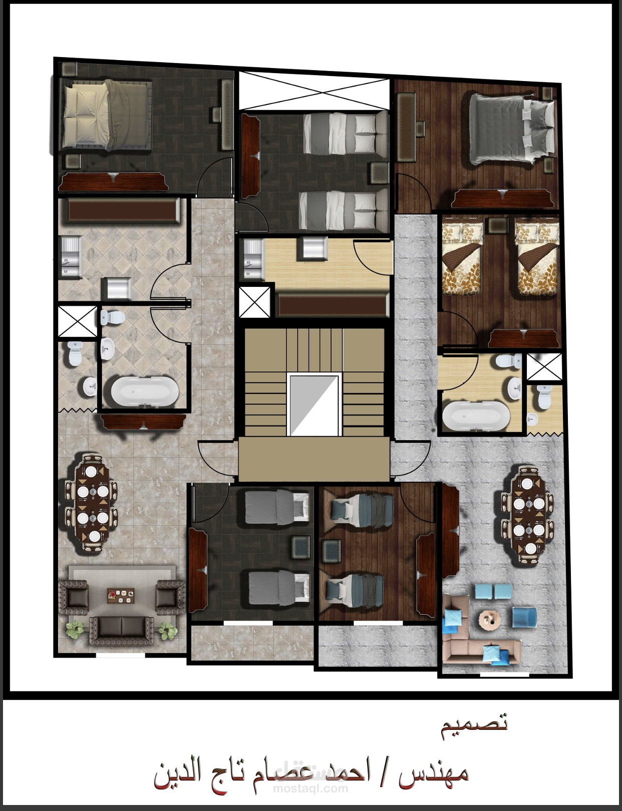 تصميم 2D لدور سكنى