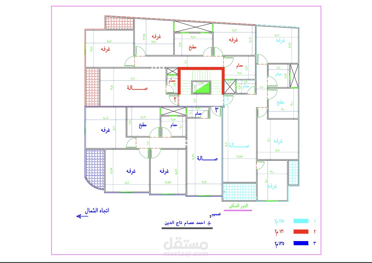 تصميم 2D لدور سكنى