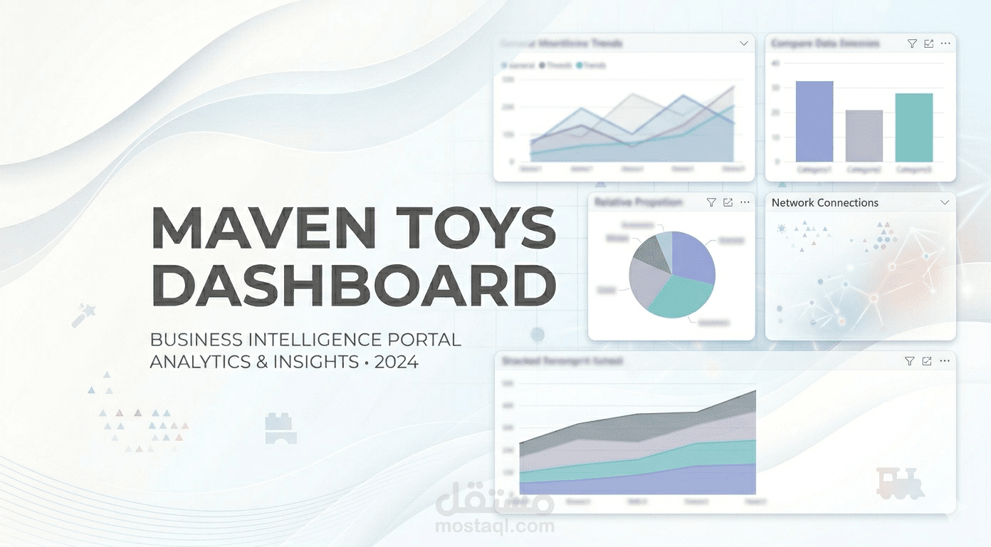 تصميم لوحة بيانات (Power BI Dashboard Maven Toys) تفاعلية لتحليل بياناتك باحترافية.