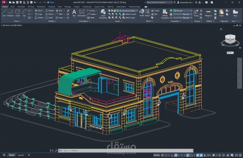 شرح نظري وعملي مفصل وعمل منهج لمادة AutoCAD