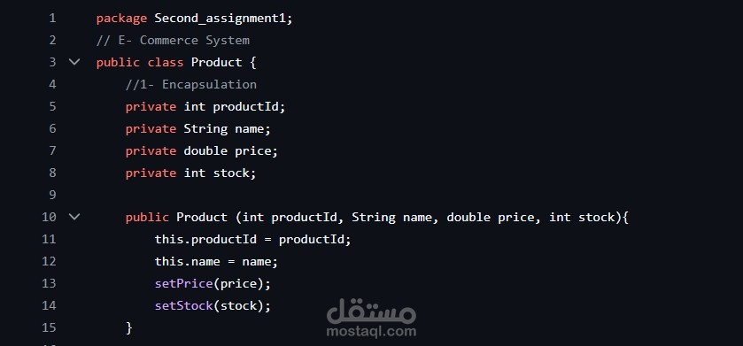 برنامج لتطبيق تسوق الكتروني عبر الانترنت باستخدام البرمجه الكائنيه OOP في لغة جافا