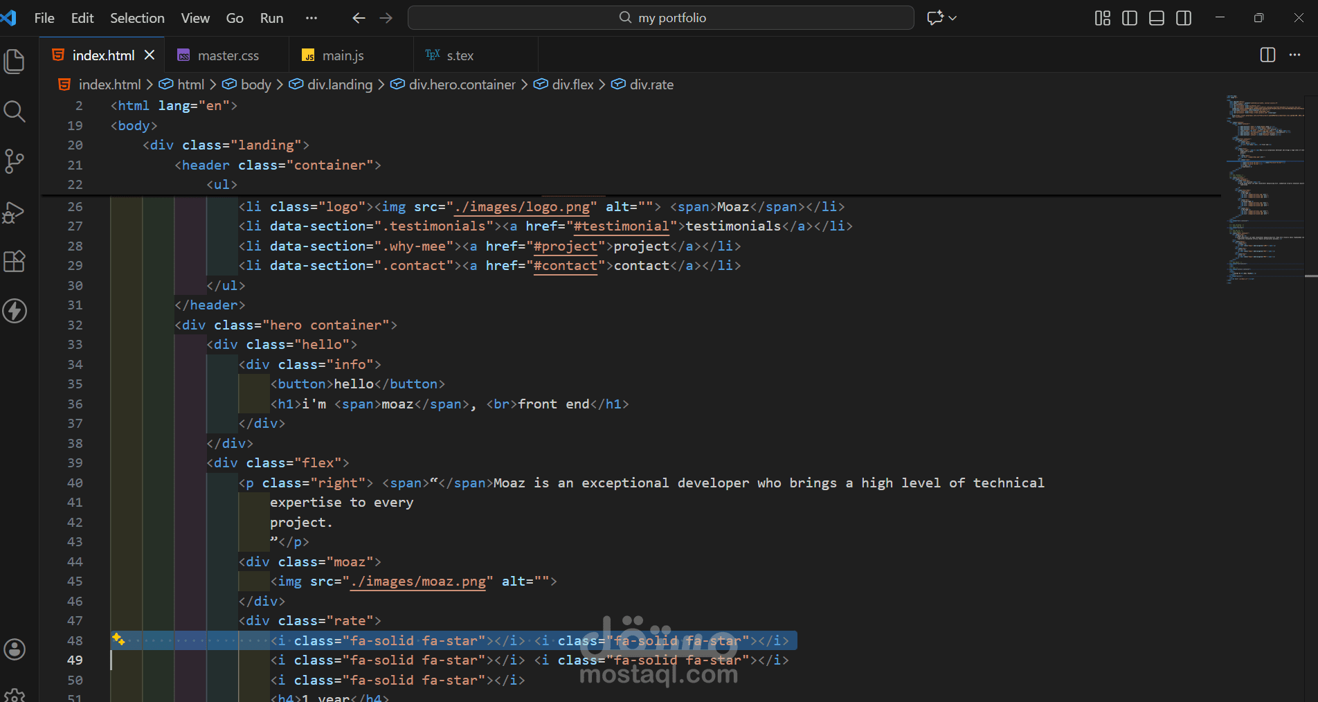 موقع تعريف احترافي html,css,js