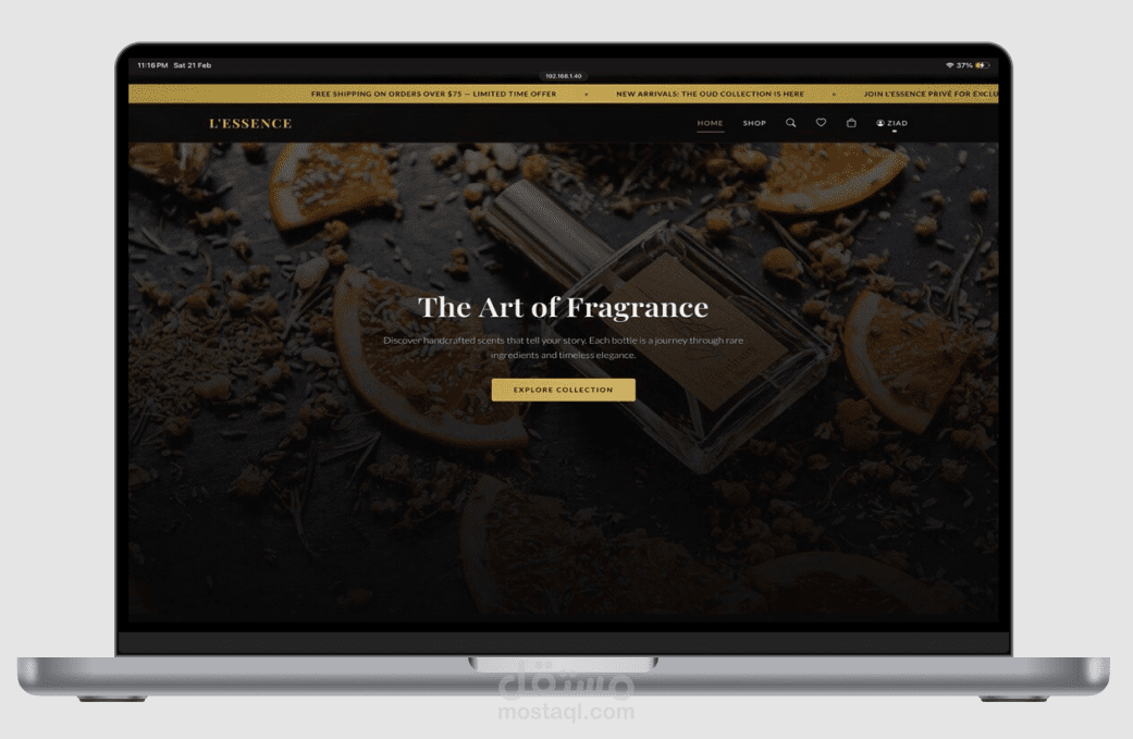 منصة تجارة إلكترونية متكاملة لبيع العطور - L'Essence