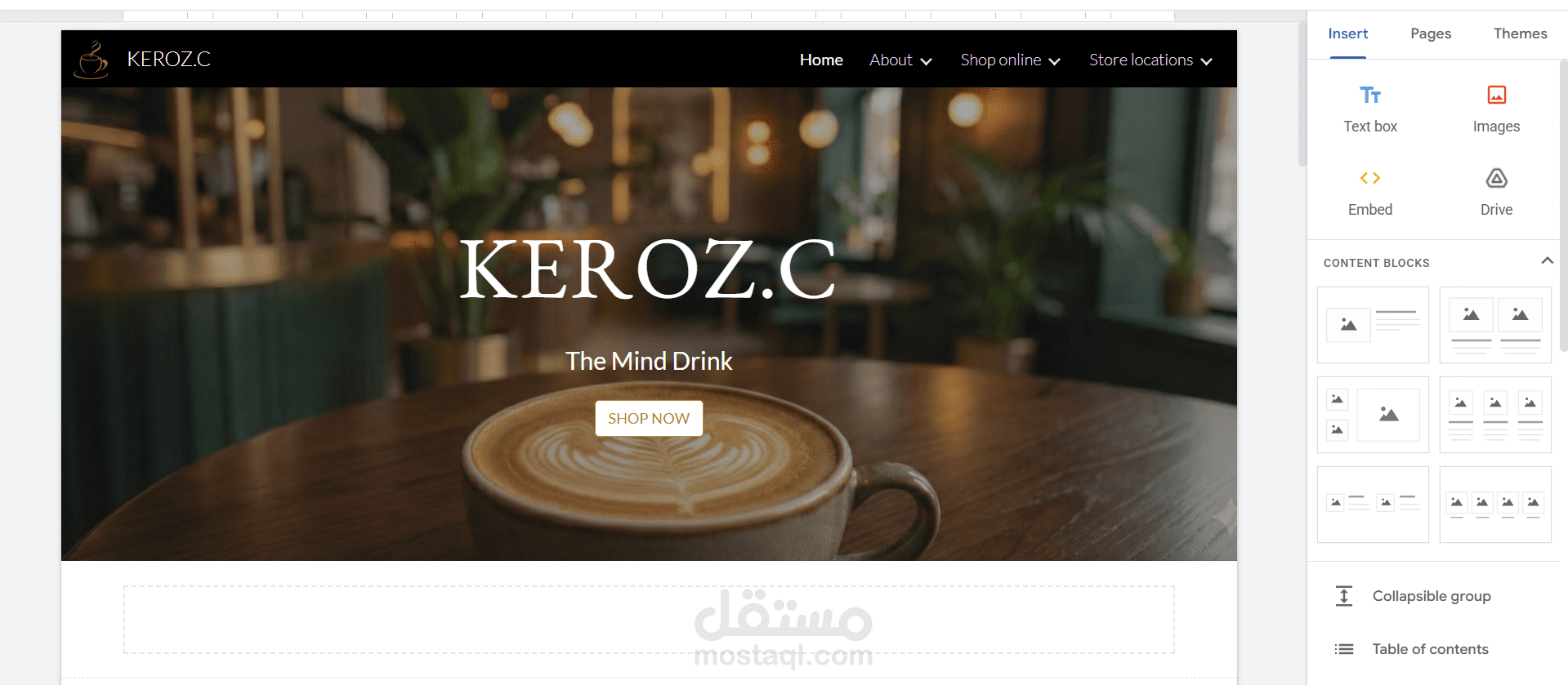 عمل موقع علي Google Sites