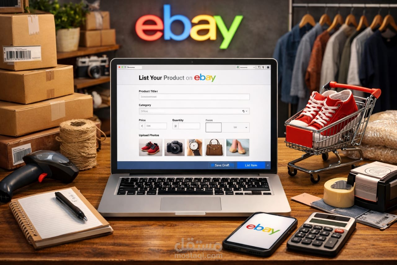 متجر eBay مع رفع وتنظيم المنتجات