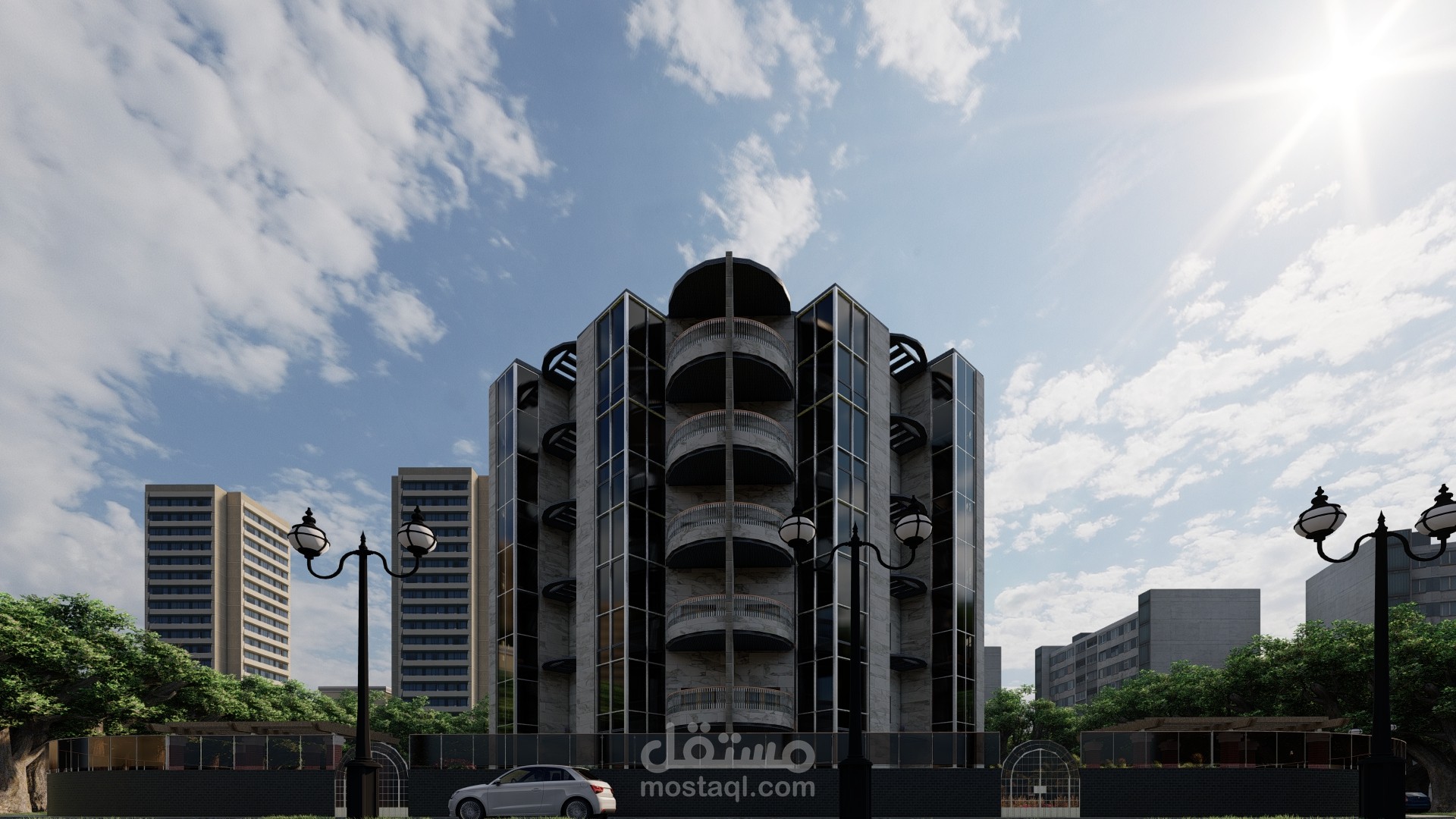نمذجة وإظهار معماري لعمارة سكنية (Revit&Lumion Rendering)