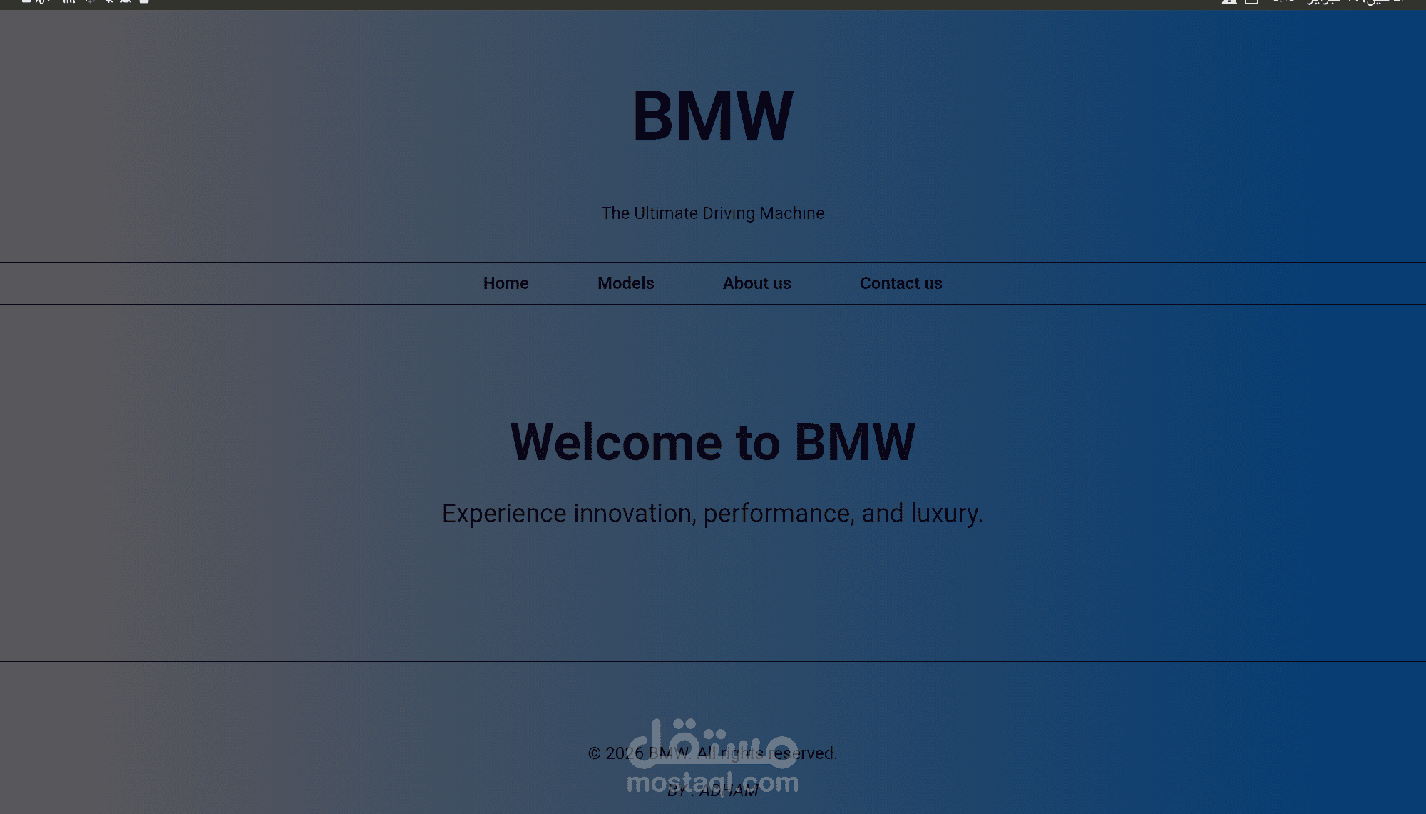 BMW landing page