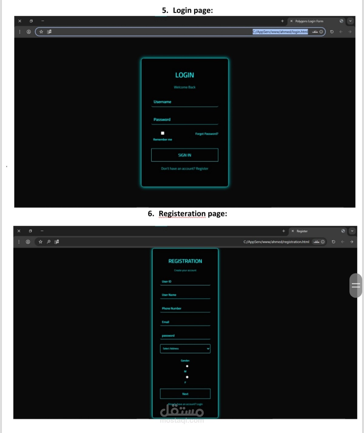 نظام تسجيل دخول باستخدام HTML,CSS,PHP