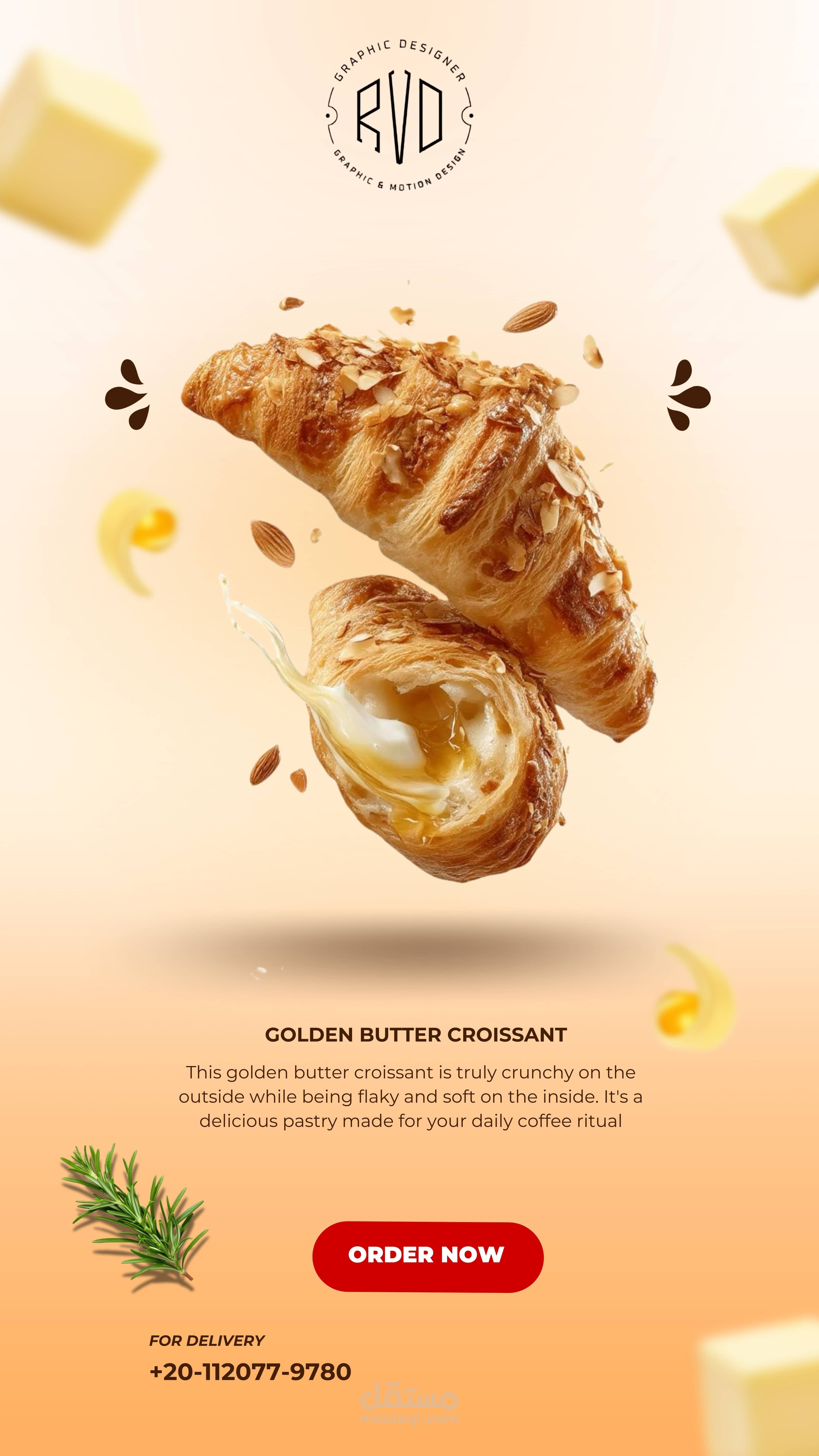 تصميم بوستات سوشيال ميديا احترافية للمنتجات والمطاعم.