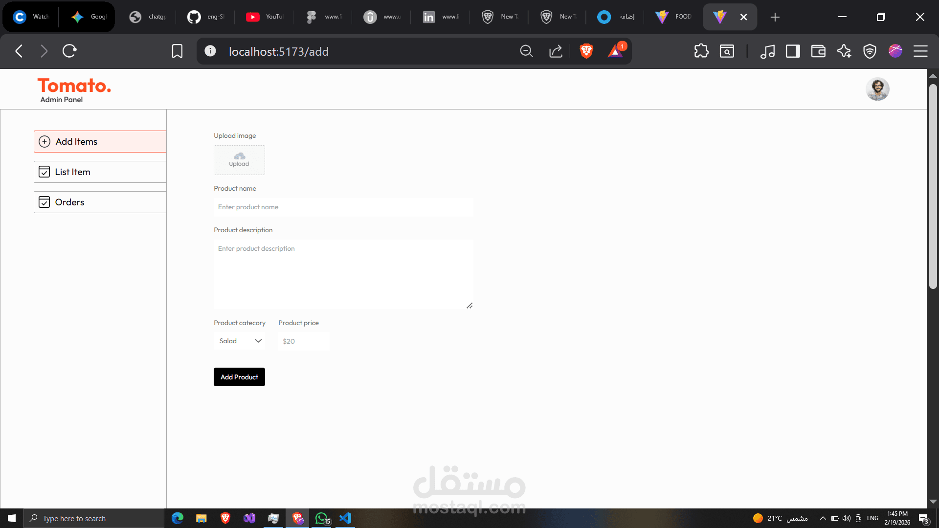 Admin Dashboard - Node.js & React