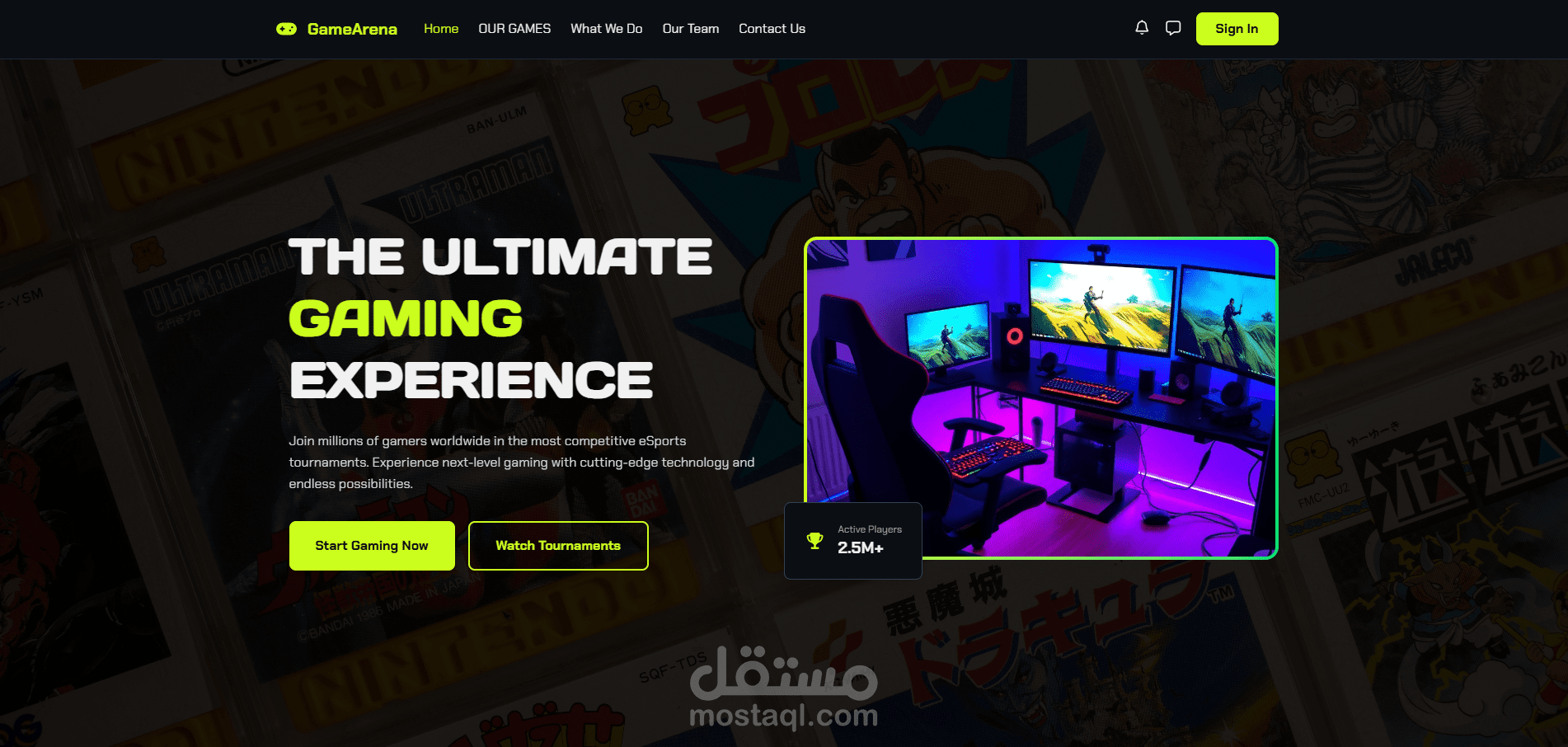 Game Arena | Responsive Gaming Landing Page