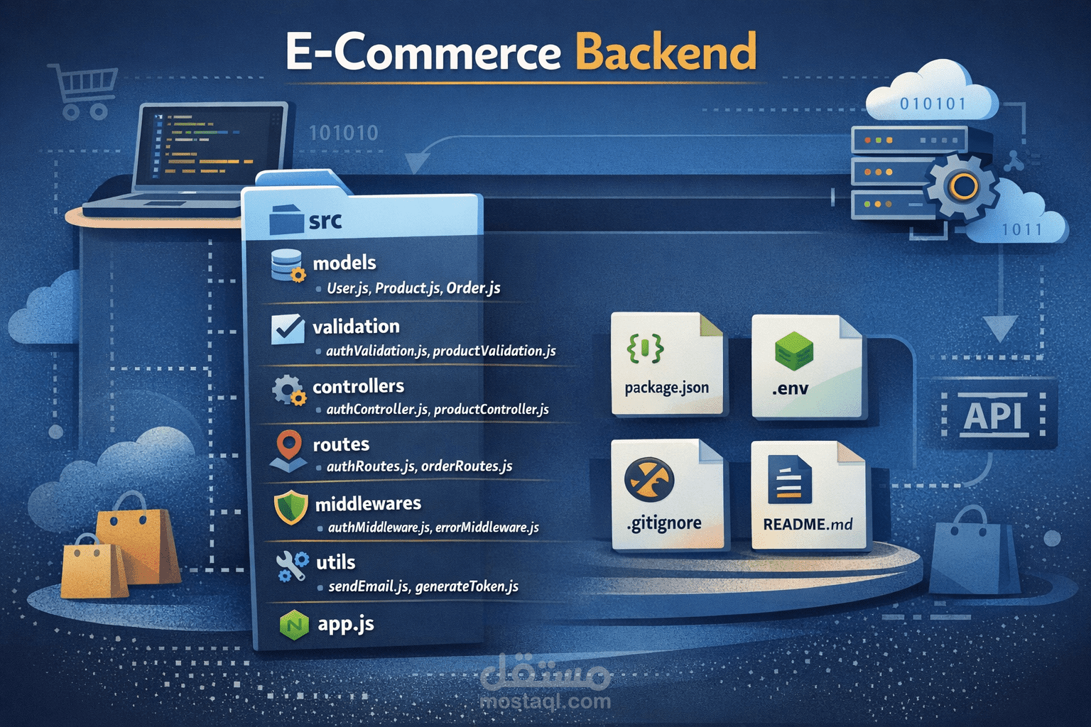 نظام Backend متكامل لمتجر إلكتروني (E-commerce API)
