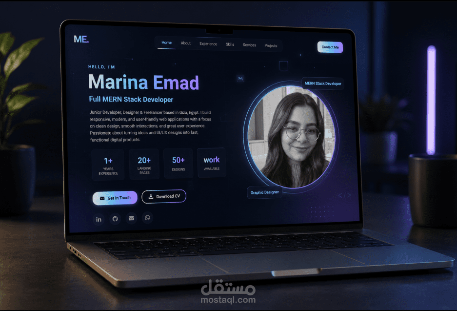 تصميم وتطوير موقع شخصي احترافي (Portfolio Website)