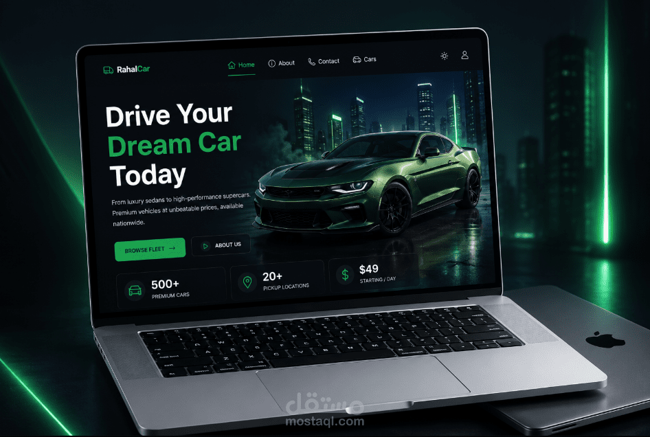 منصة متكاملة لتأجير السيارات باستخدام MERN Stack مع لوحة تحكم للإدارة والمستخدم