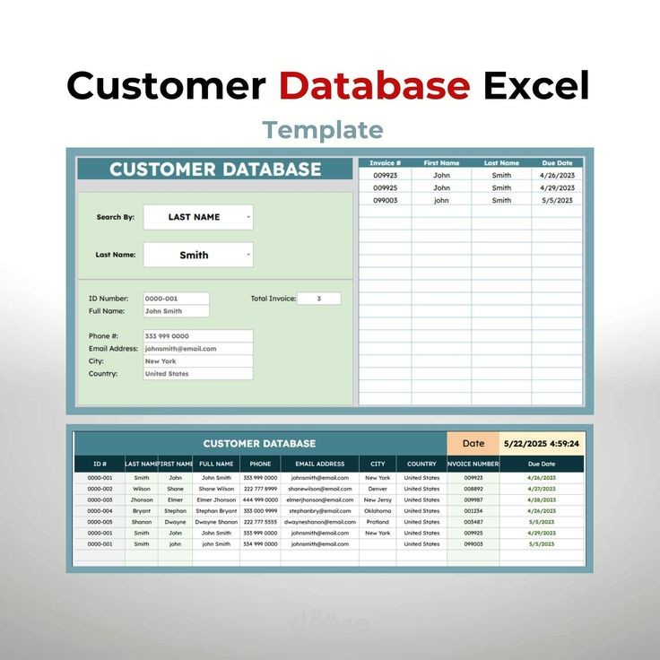 بناء قاعدة بيانات عملاء متكاملة في excel