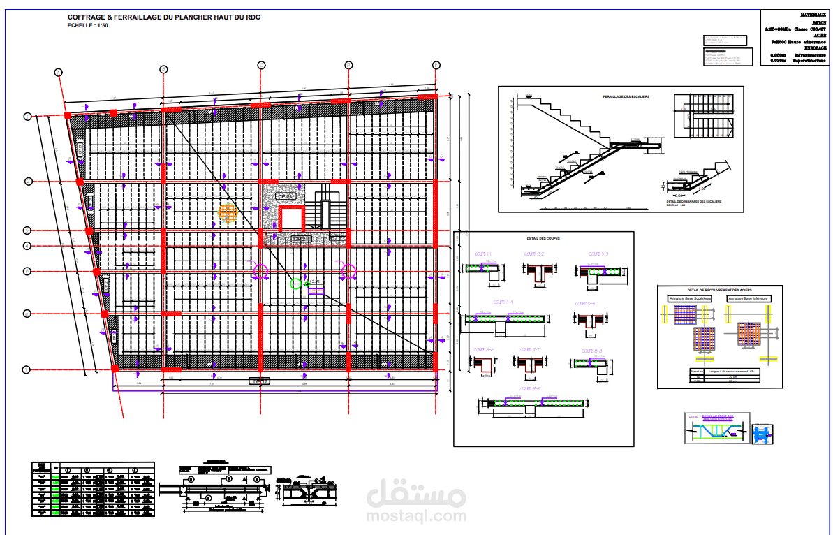 Structural Layout and Reinforcement Detailling Planالمخططات الإنشائية وتفاصيل التسليح