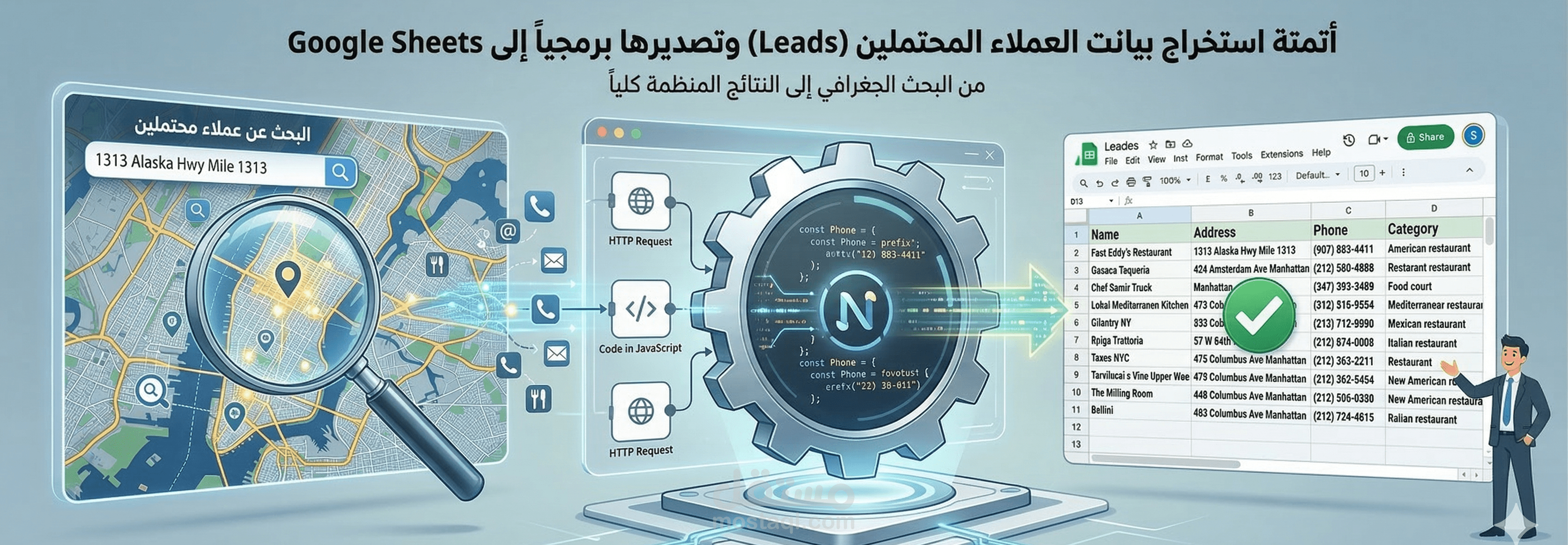 أتمتة استخراج بيانات العملاء المحتملين (Leads) وتصديرها برمجياً إلى Google Sheets