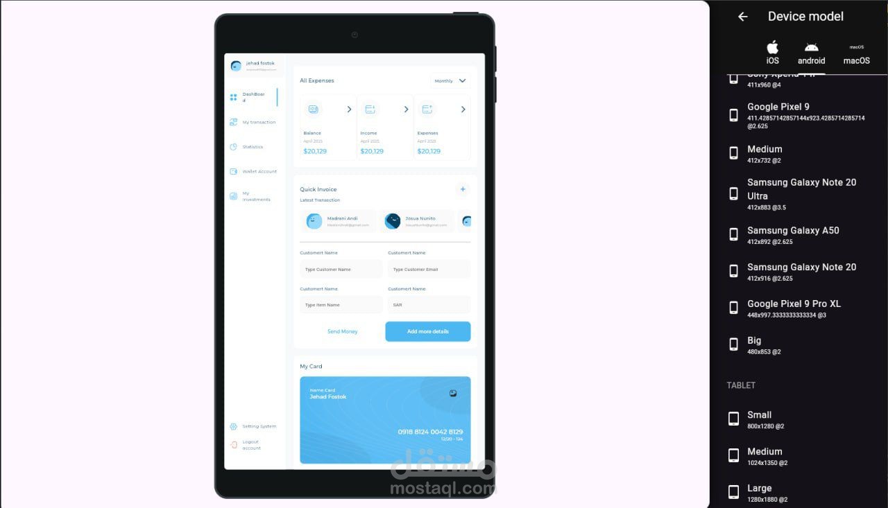 Responsive  Dashboard UI