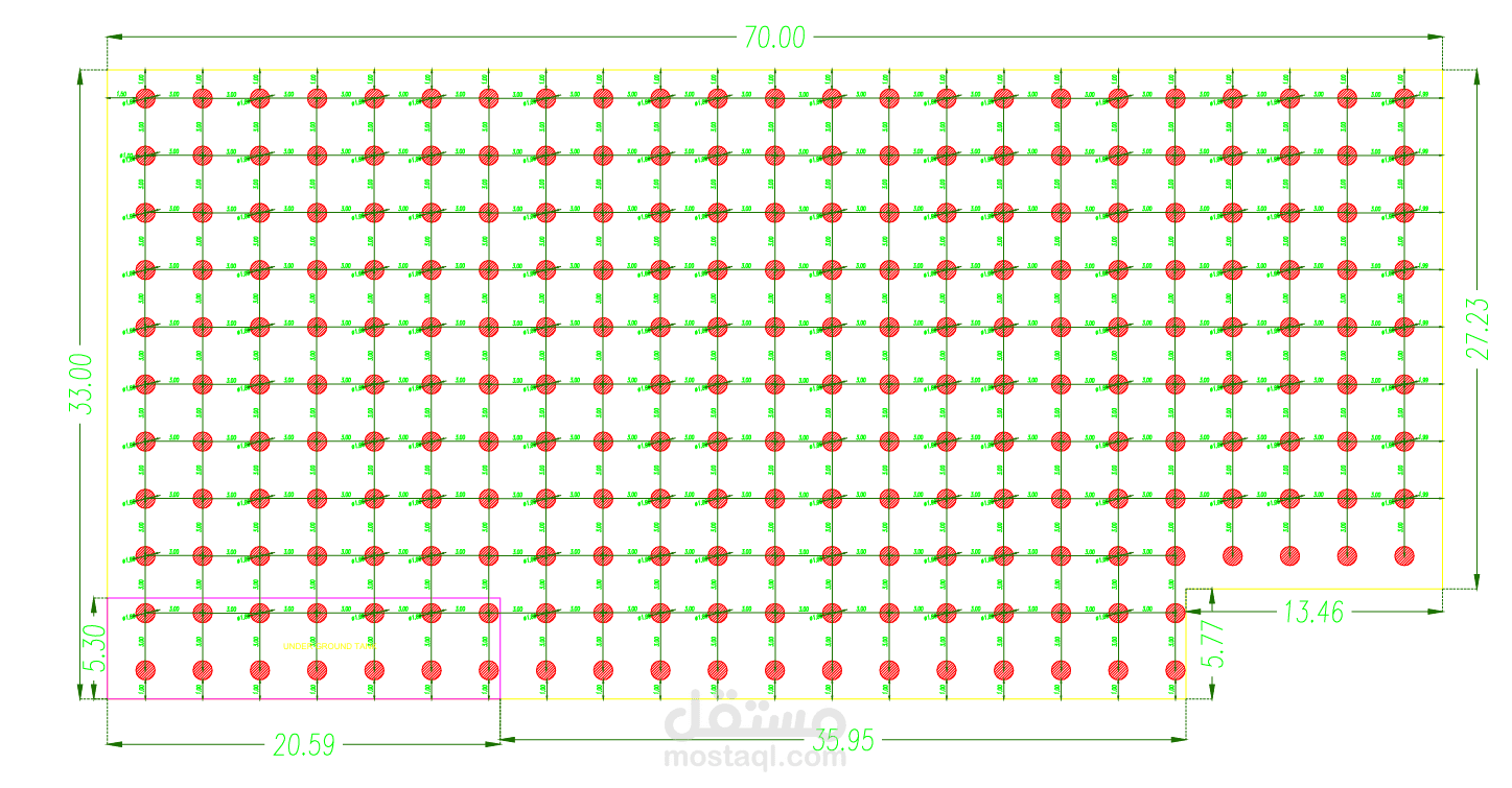تصميم خوازيق ل برج في الدمام    لوحة  بسيطة عن ما تم تصميمه
