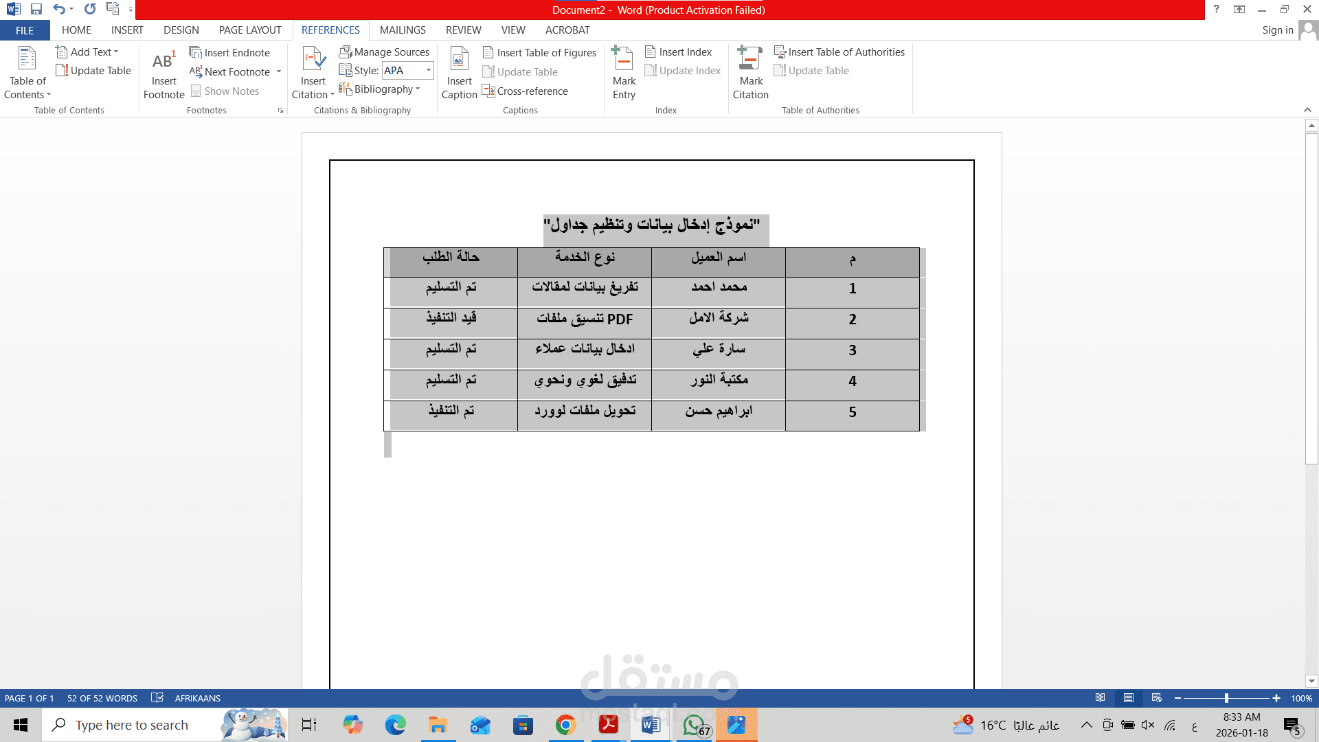 إدخال بيانات وتنظيم سجلات عملاء بدقة عالية.