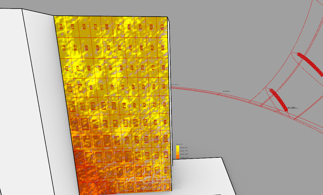 قبل ‏ شهر واحد‏ • مرئية لأي شخص على أو خارج LinkedIn  Exploring a façade concept driven by a main attraction point and solar interaction. Using Grasshopper + Ladybug to study how the panels respond to sunlight and orientation.