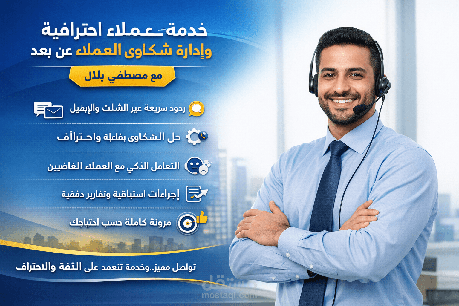 خدمة عملاء احترافية وإدارة شكاوى العملاء عن بُعد