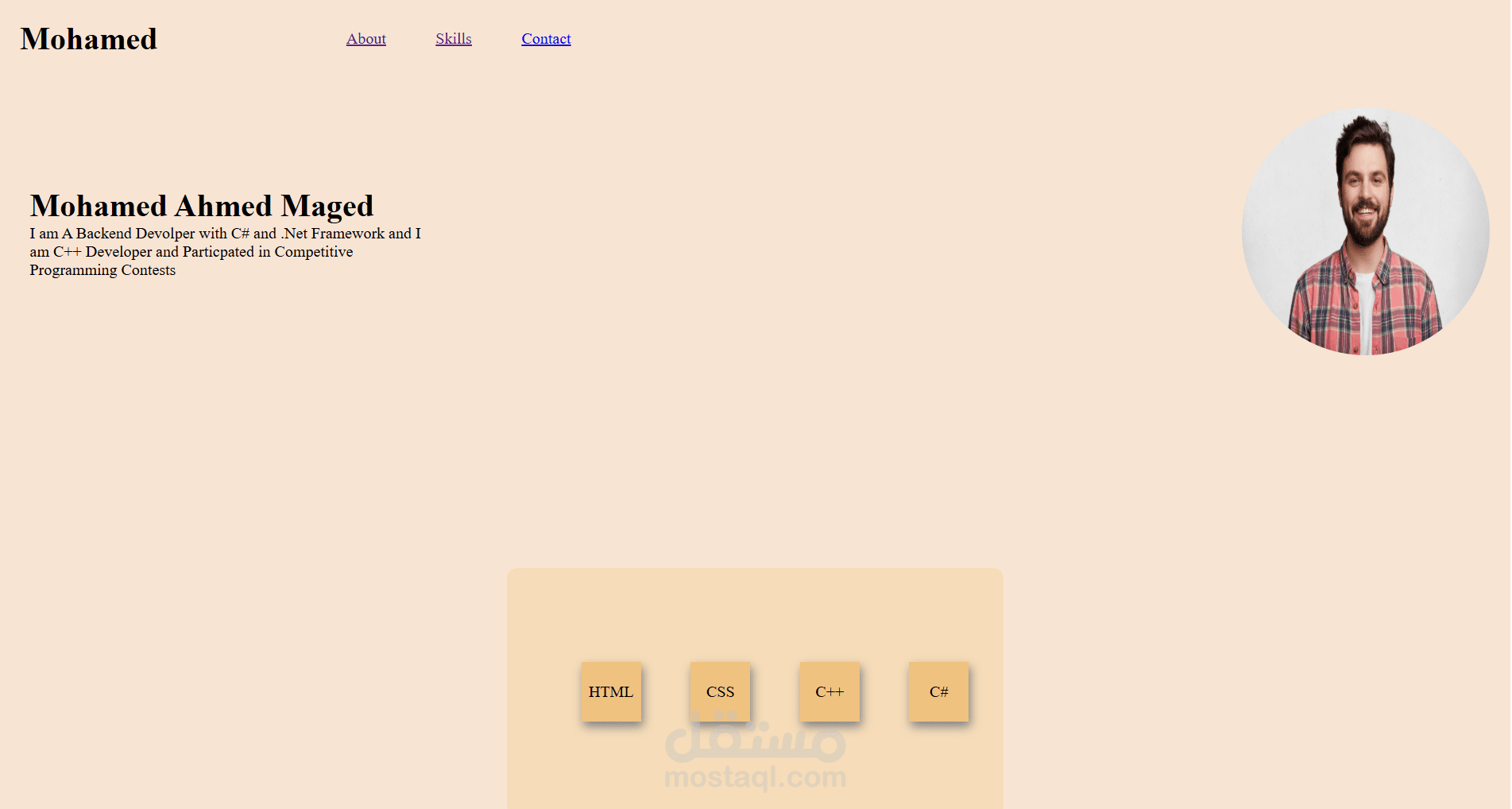 CvPortfolio مصنوع ب Html ,css