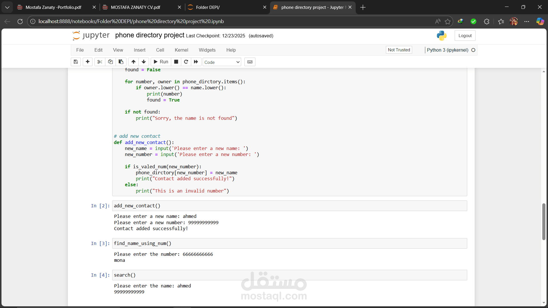 Phone Directory Management System Using Python