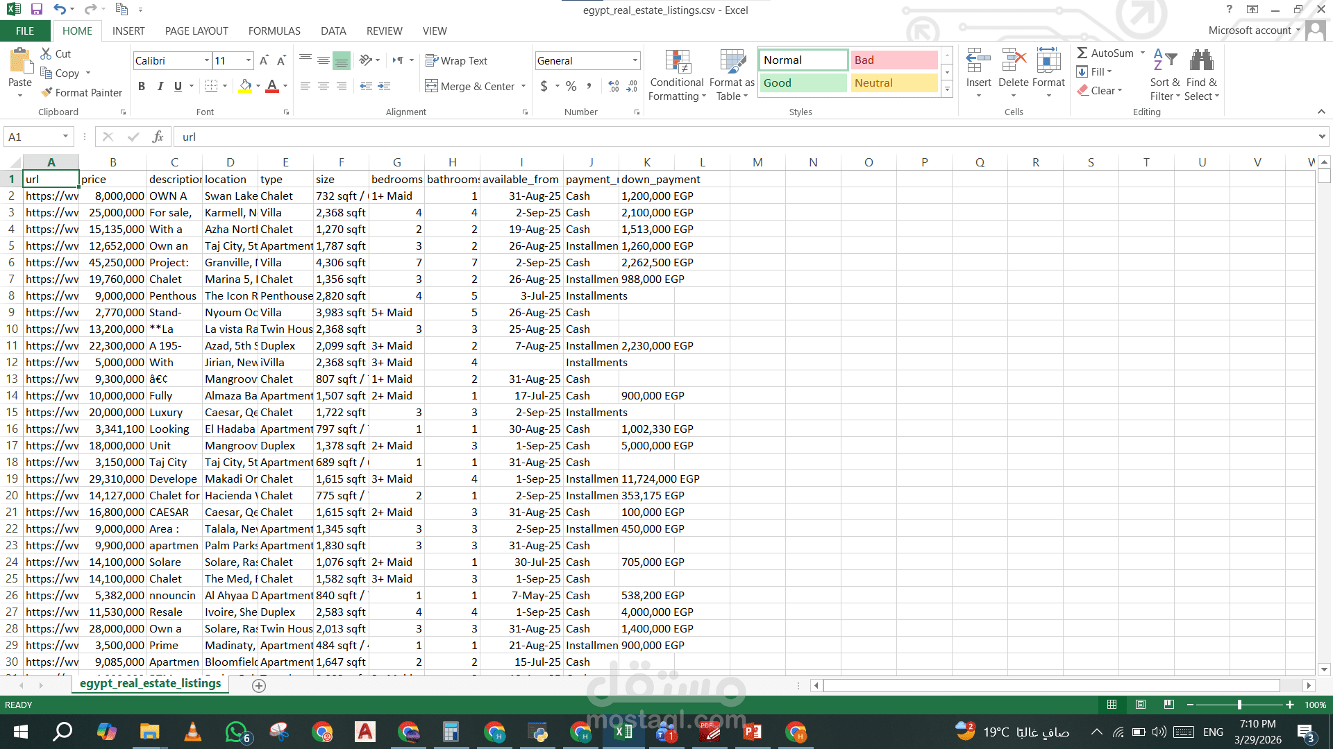 تنظيف البيانات وإزالة الأخطاء من Dataset باستخدام بايثون Pyt