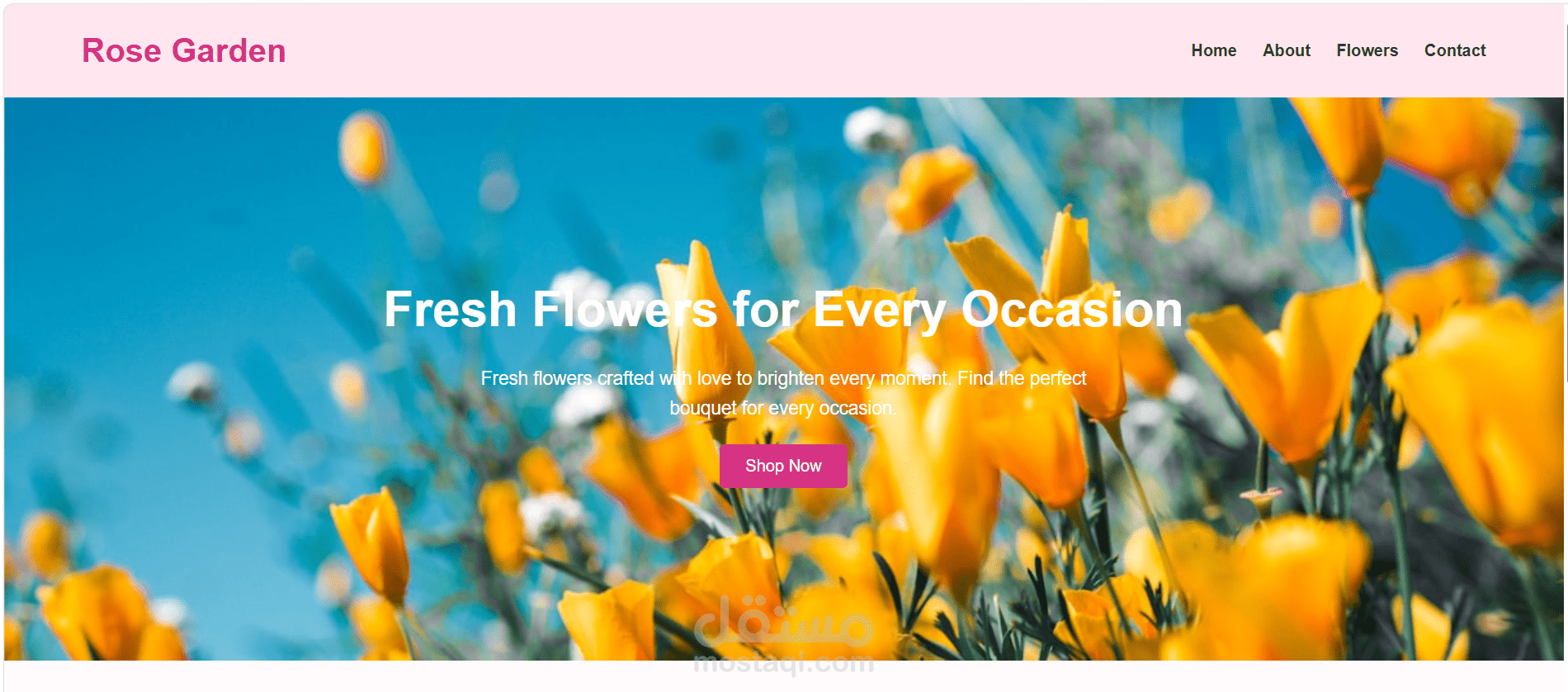 Rose Garden – Flower Shop Website