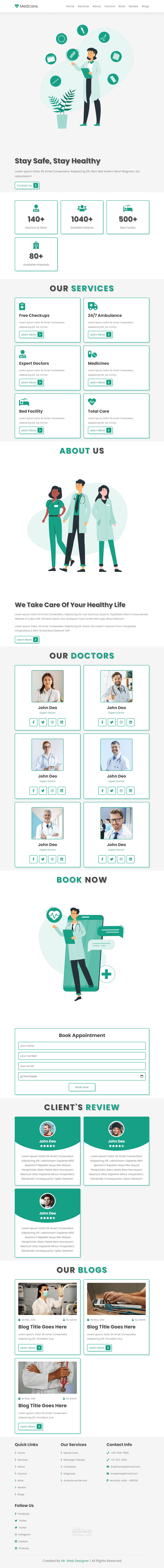 medical landing page