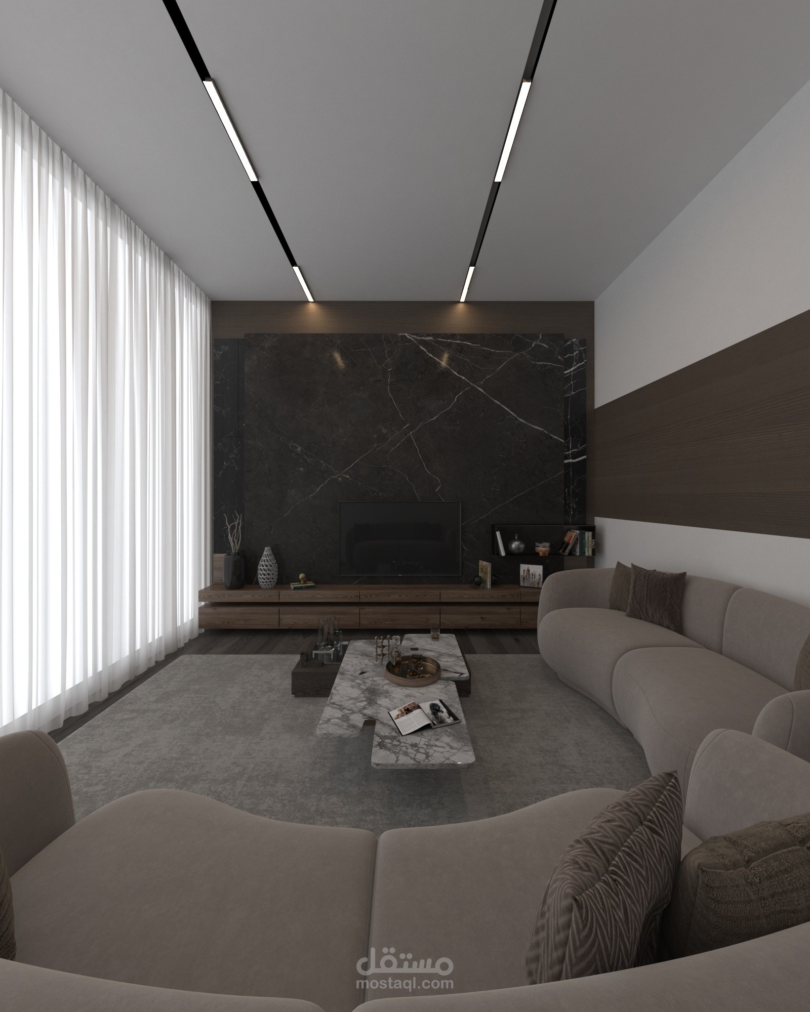 شقة سكنية متنوعة الخامات