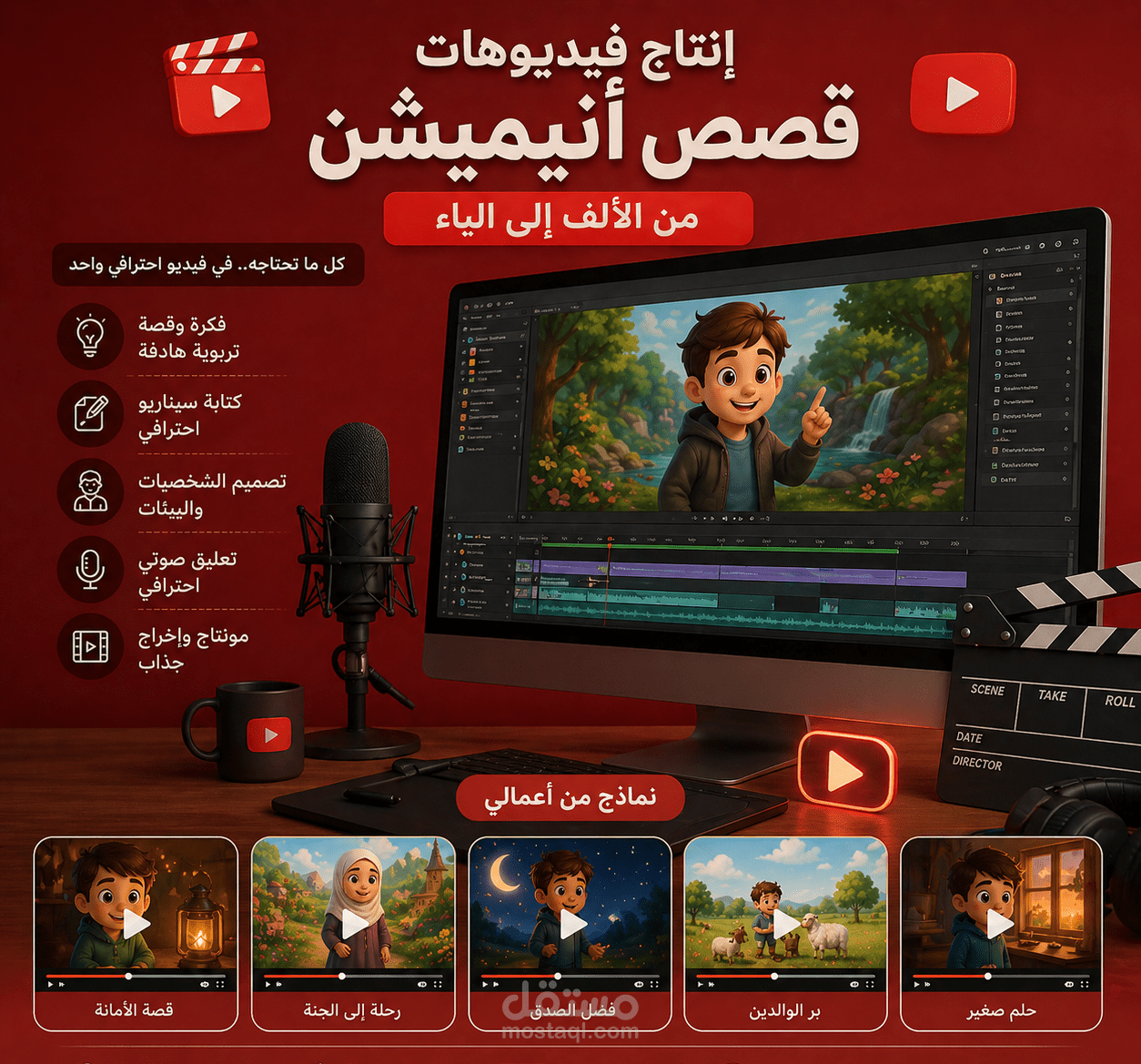 إنتاج فيديوهات قصص متكاملة من الألف الي الياء