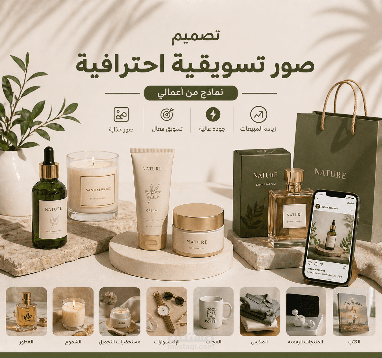 تصميم صور تسويقية (Marketing Visuals) احترافية للمنتجات