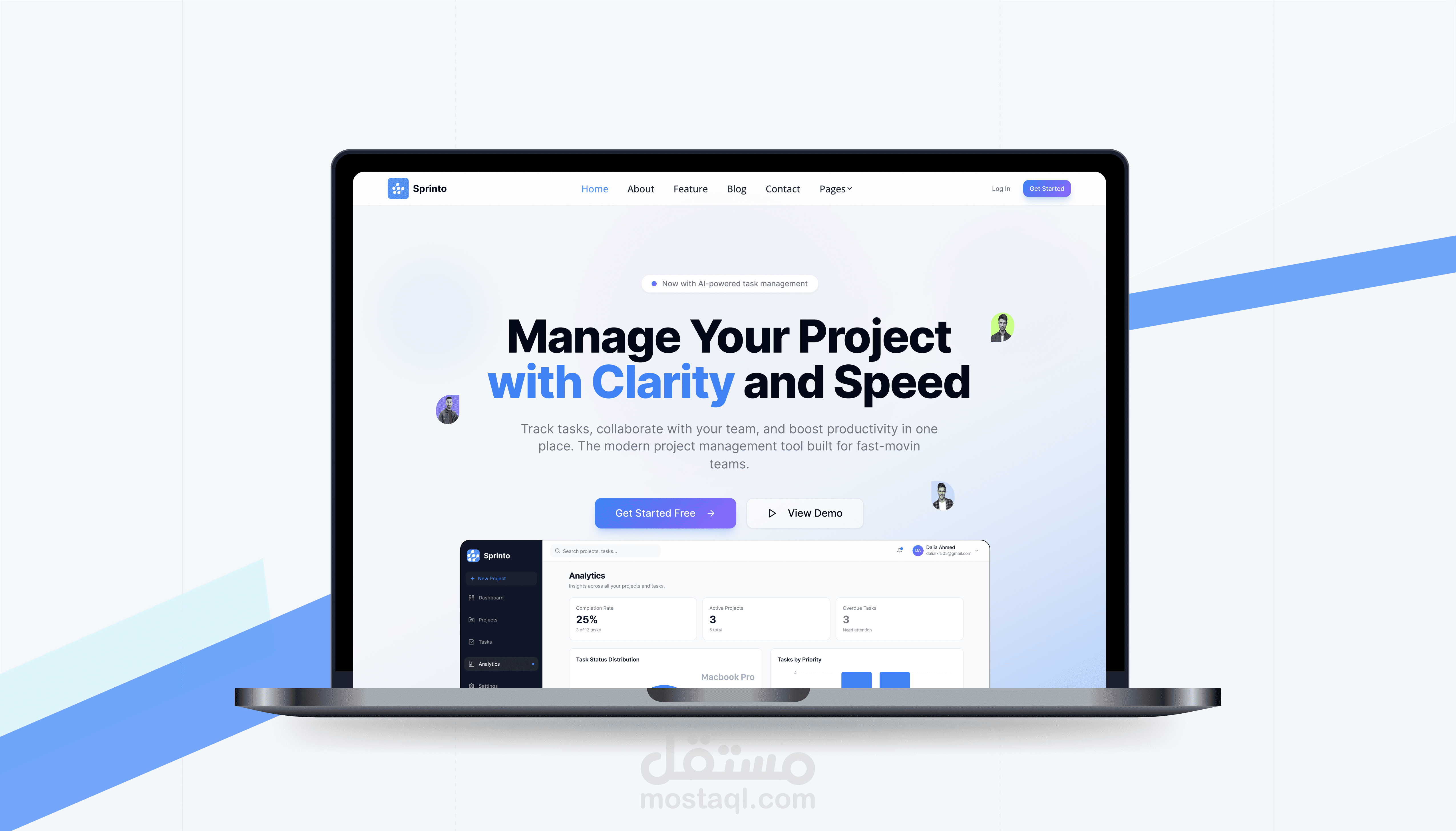 Sprinto - SaaS Project Management Dashboard UI/UX