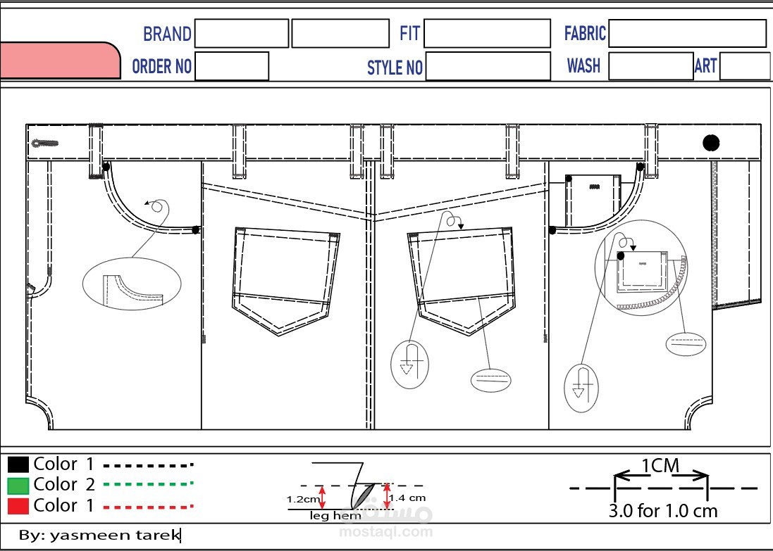 technical flat sketch