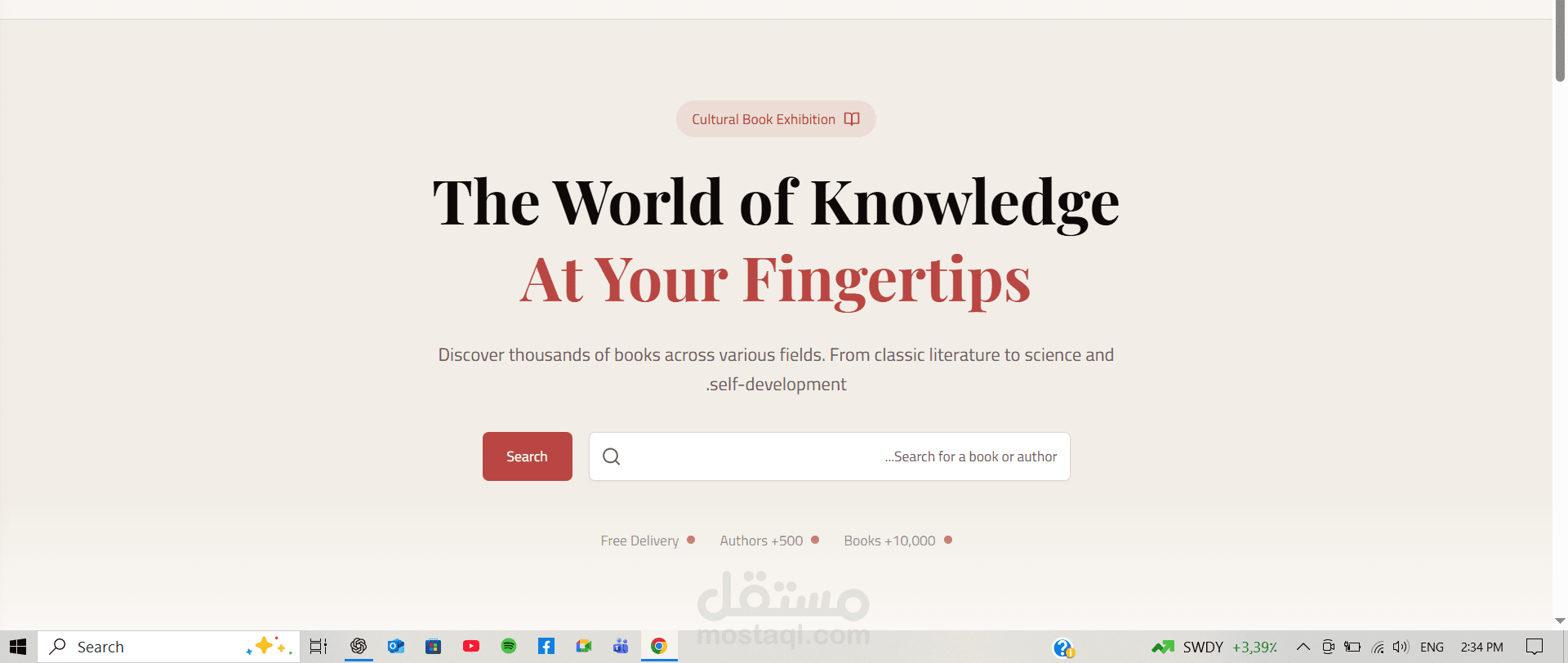Book store Landing Page