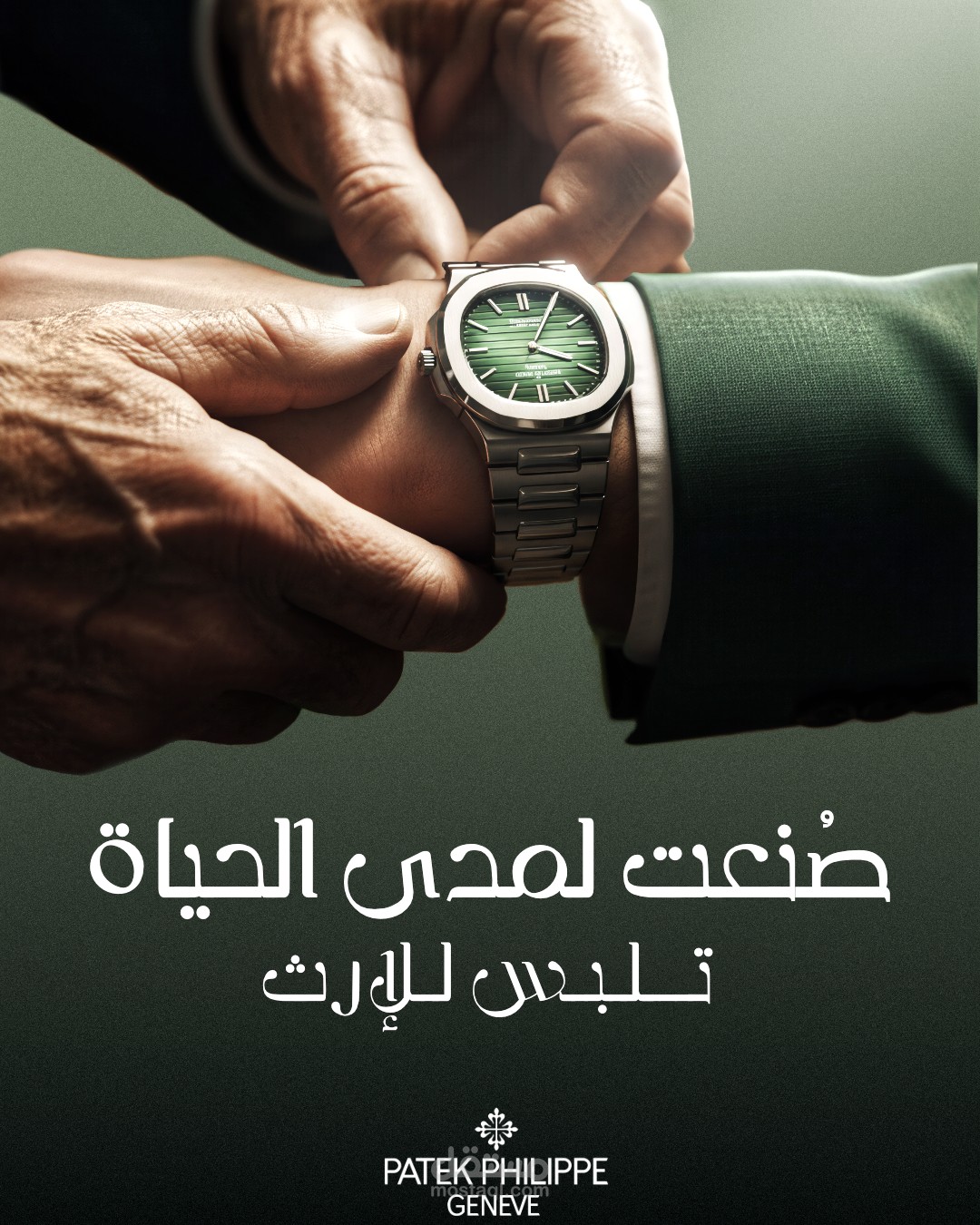 تصميم إعلاني لساعة Patek Philippe