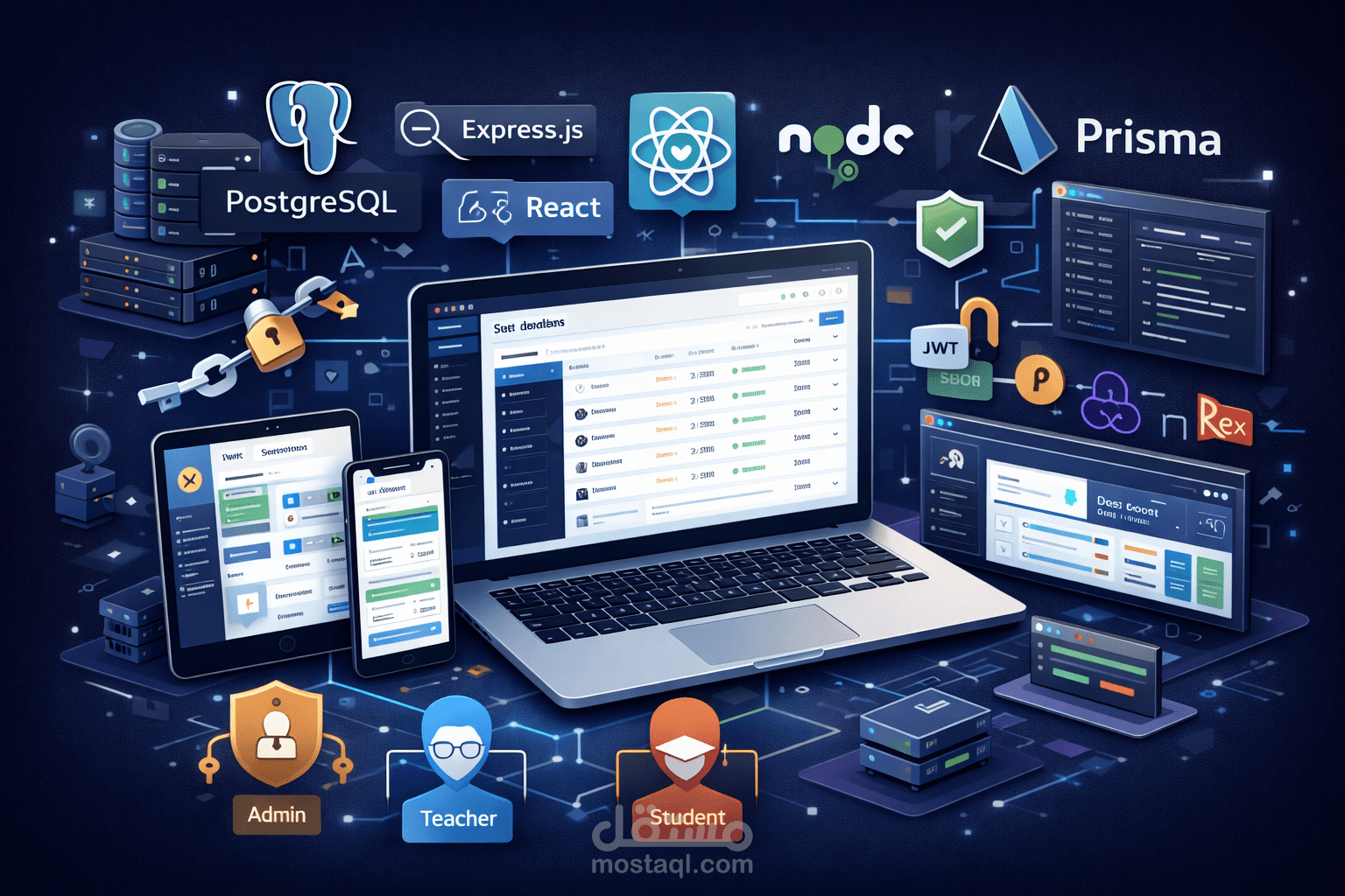 مطور فول-ستاك (PERN/MERN) — أنظمة ERP ولوحة وظائف (Job Board)