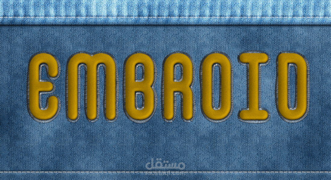 تأثير النص المطرز في الفوتوشوب