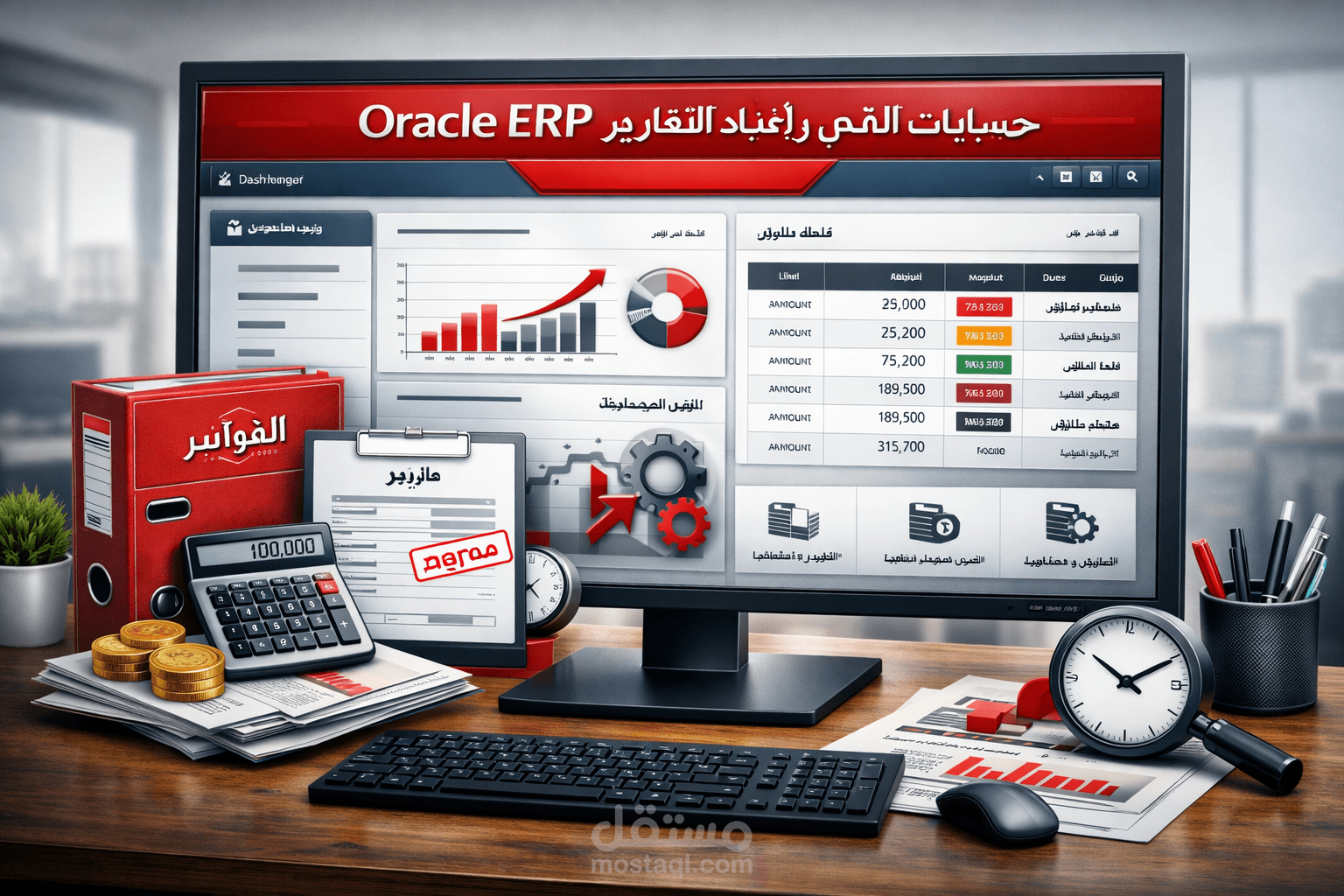 عمليات حسابات القبض وإعداد التقارير في نظام تخطيط موارد المؤسسات (ERP) من أوراكل