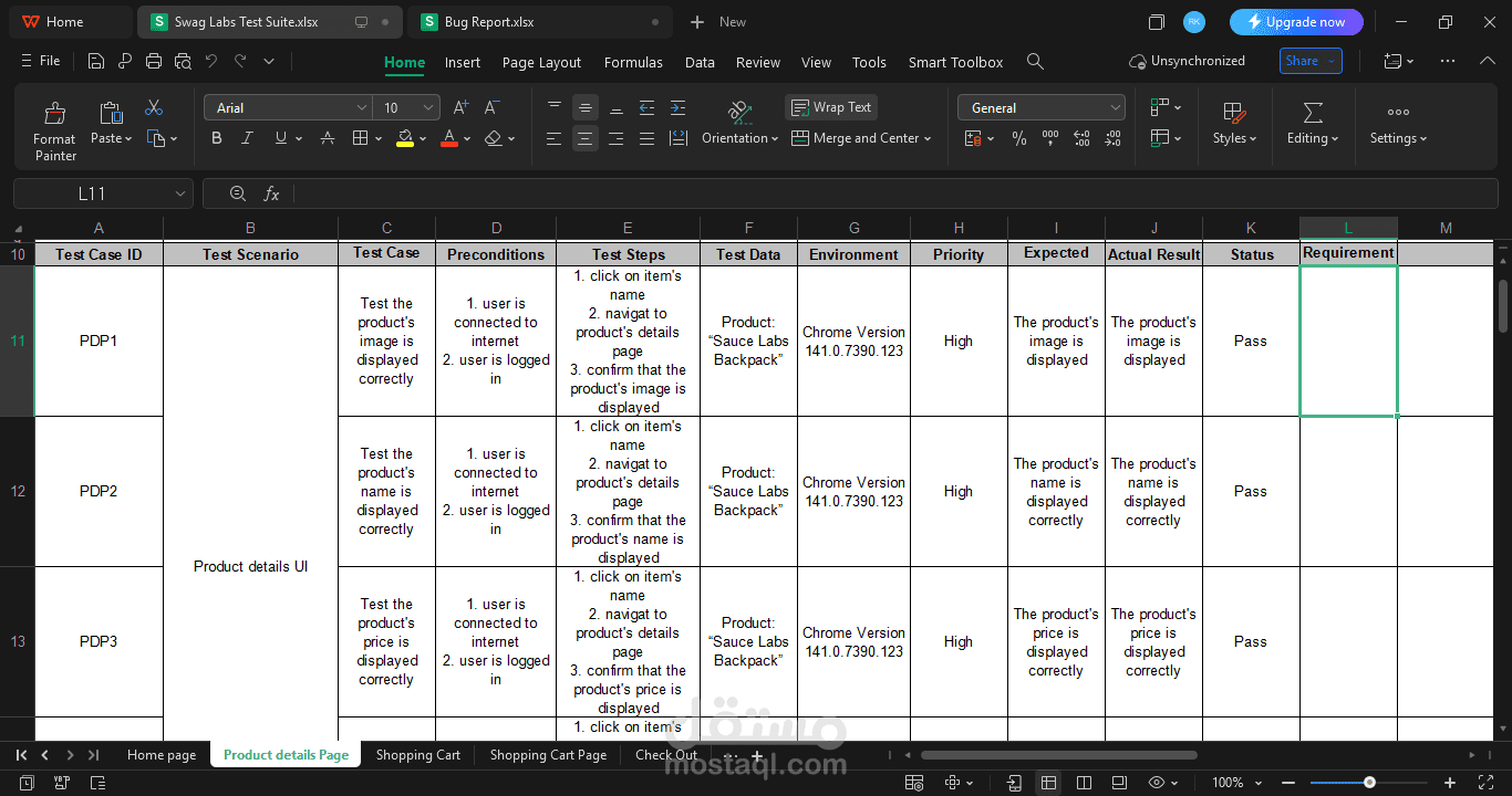 مشروع اختبار يدوي (Manual Testing) لتطبيق Sauce Labs – حالات اختبار وتقارير أخطاء