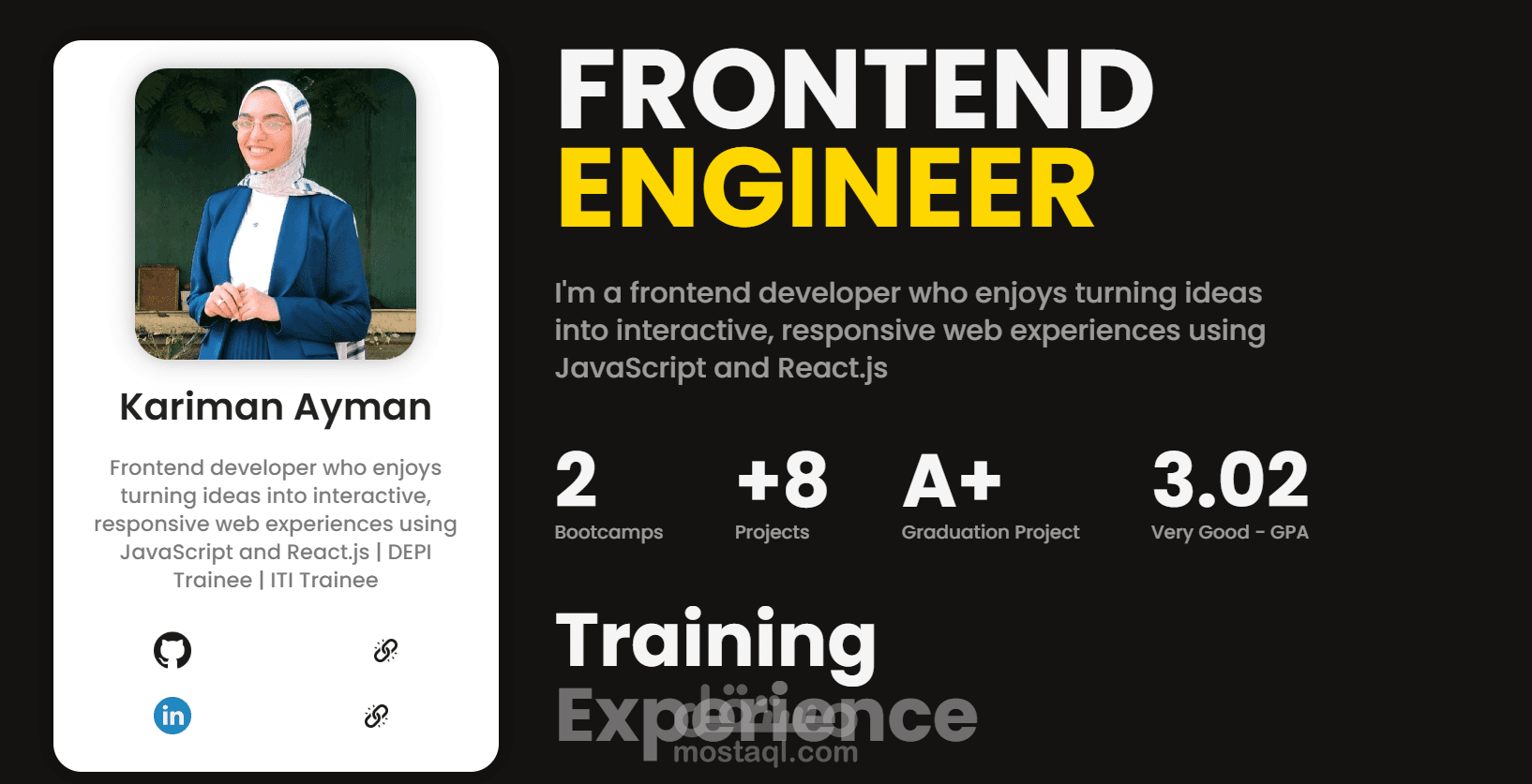 تطوير موقع بورتفوليو شخصي احترافي لعرض الأعمال والمهارات