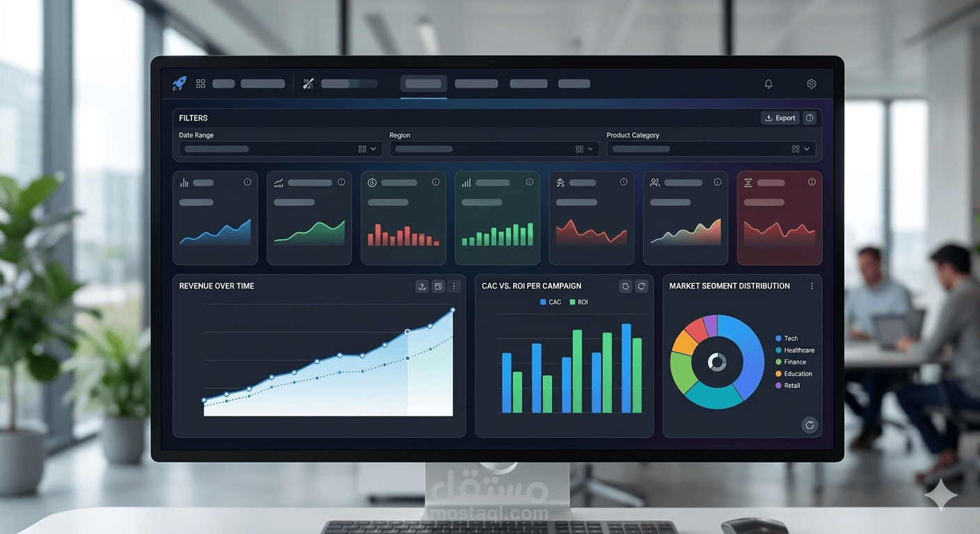 إنشاء Dashboard احترافي لتحليل بيانات المبيعات والـ Startups