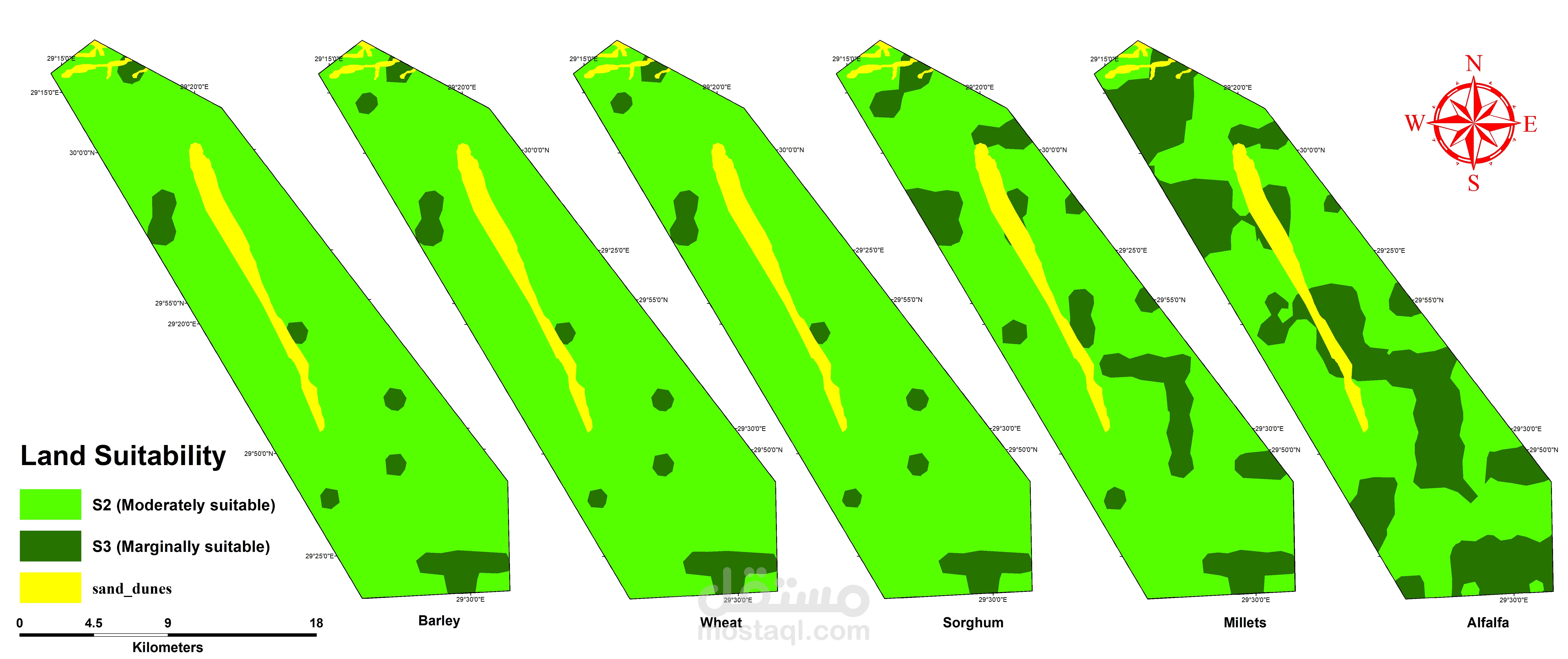 تقييم ملاءمة الأراضي والاحتياجات المائية للمحاصيل باستخدام GIS – بحث منشور (Open Access)