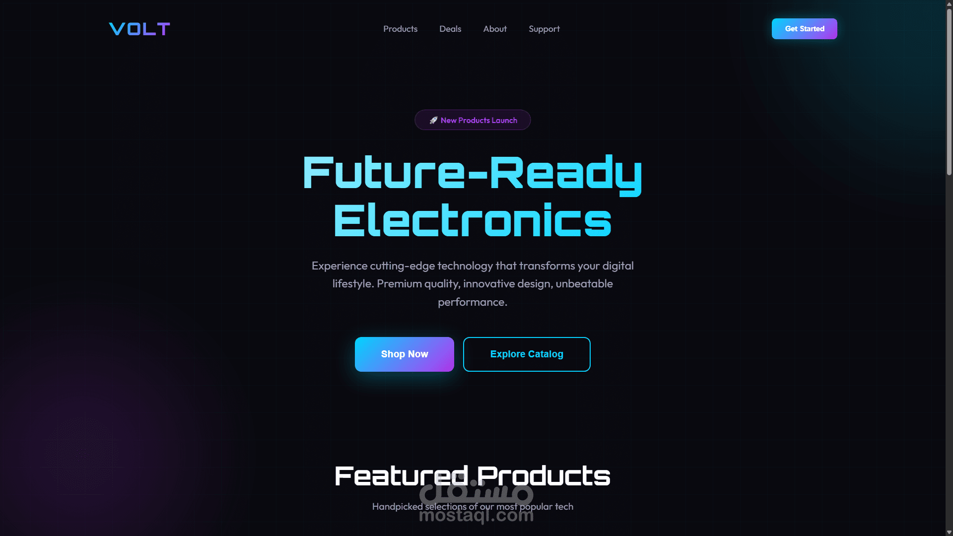 Electronics landing page