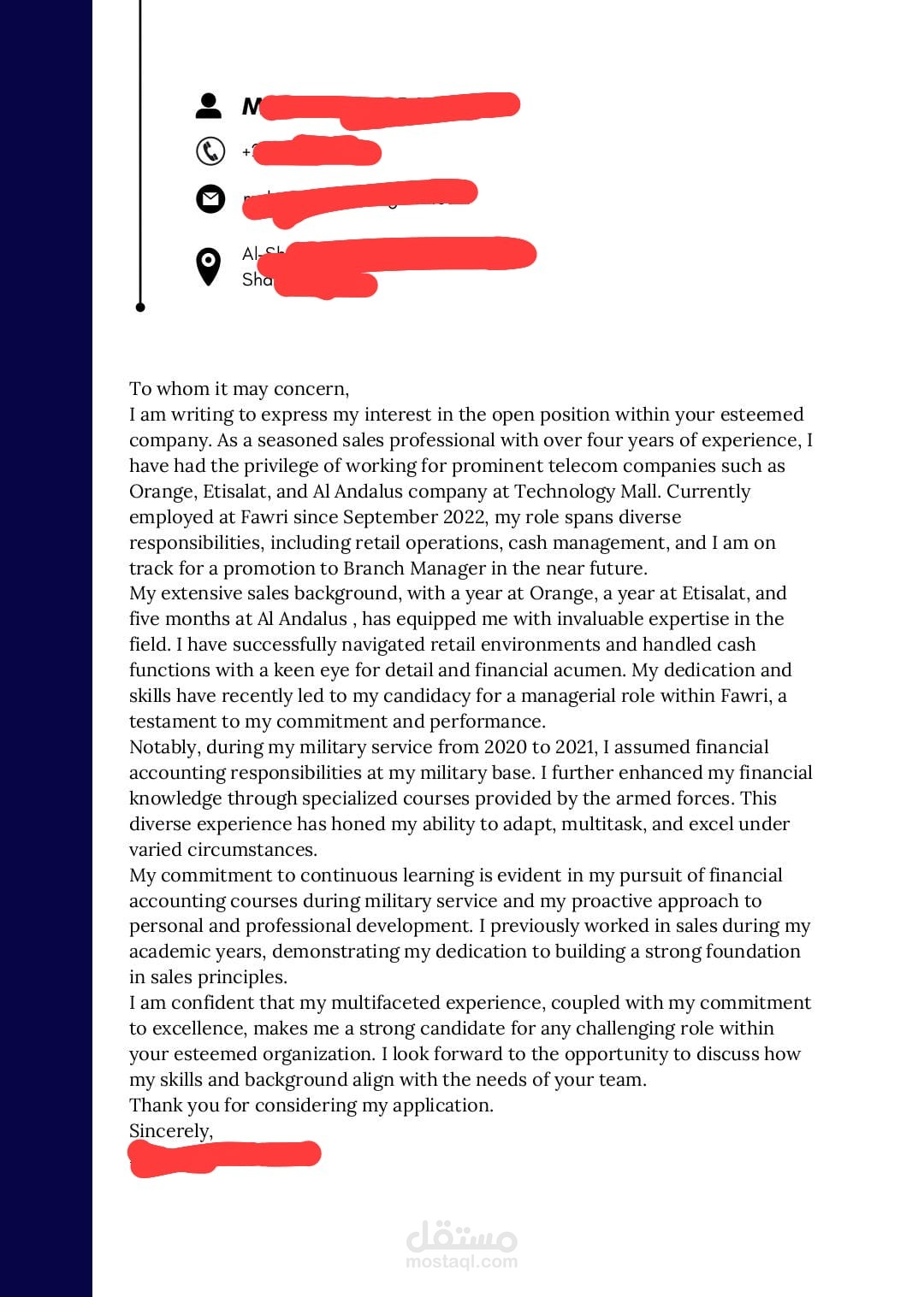 Cover Letter