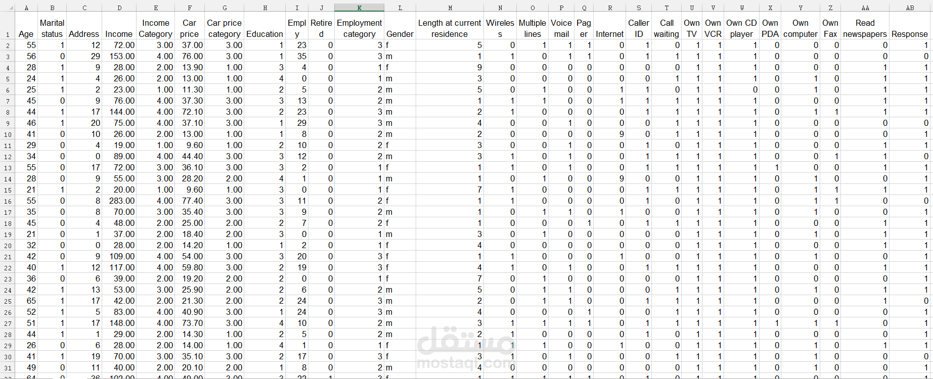 إدخال وتنظيم بيانات استبيان اجتماعي وإحصائي (6000+ سجل) – Excel