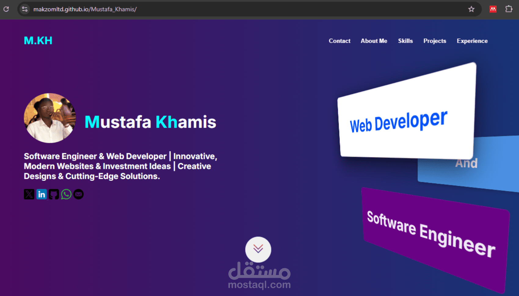 Portfolio شخصي لمطوّر ويب